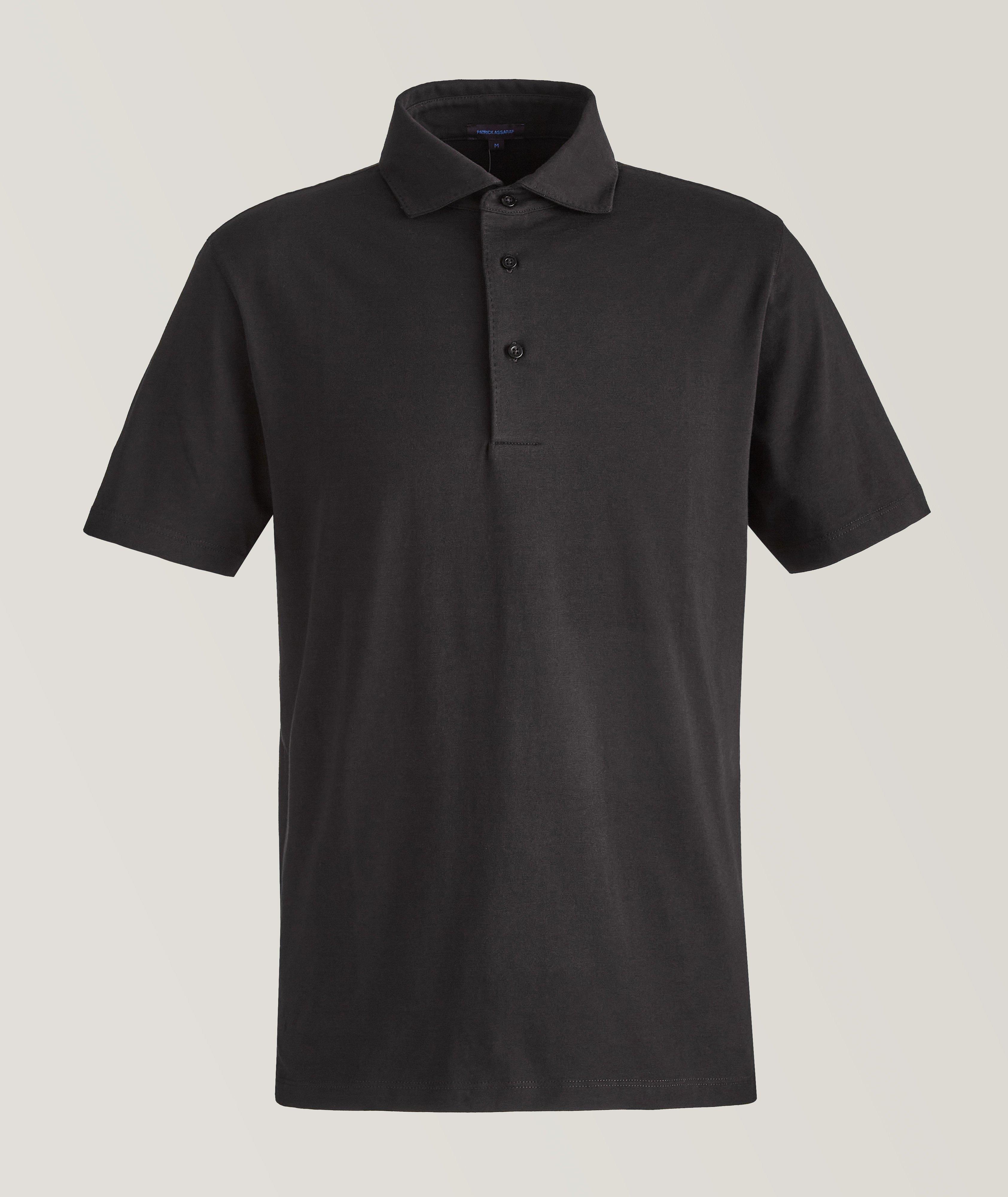 Patrick Assaraf Polo En Coton Extensible En Noir , Taille Homme Petit