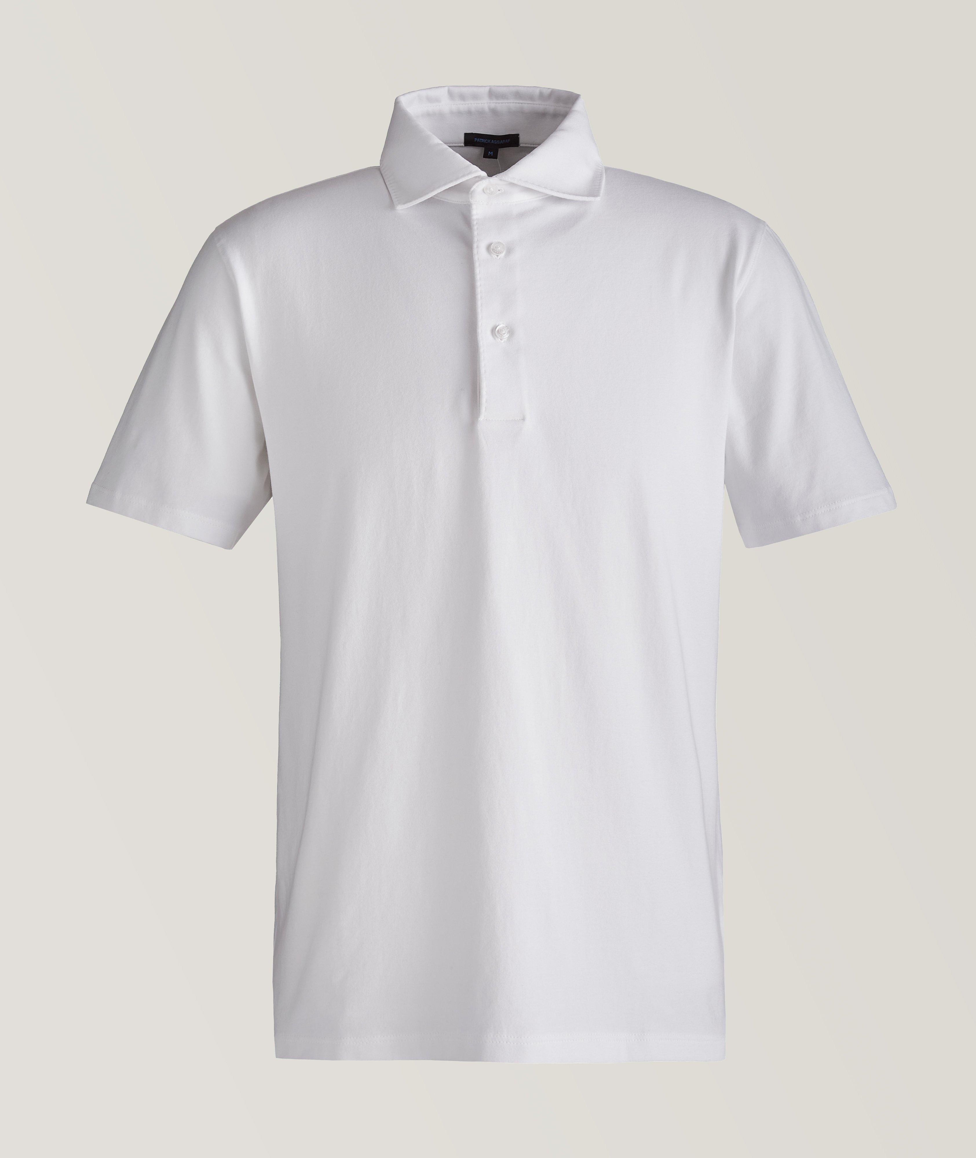 Patrick Assaraf Polo Imprimé En Coton Extensible En Blanc , Taille Homme Moyen