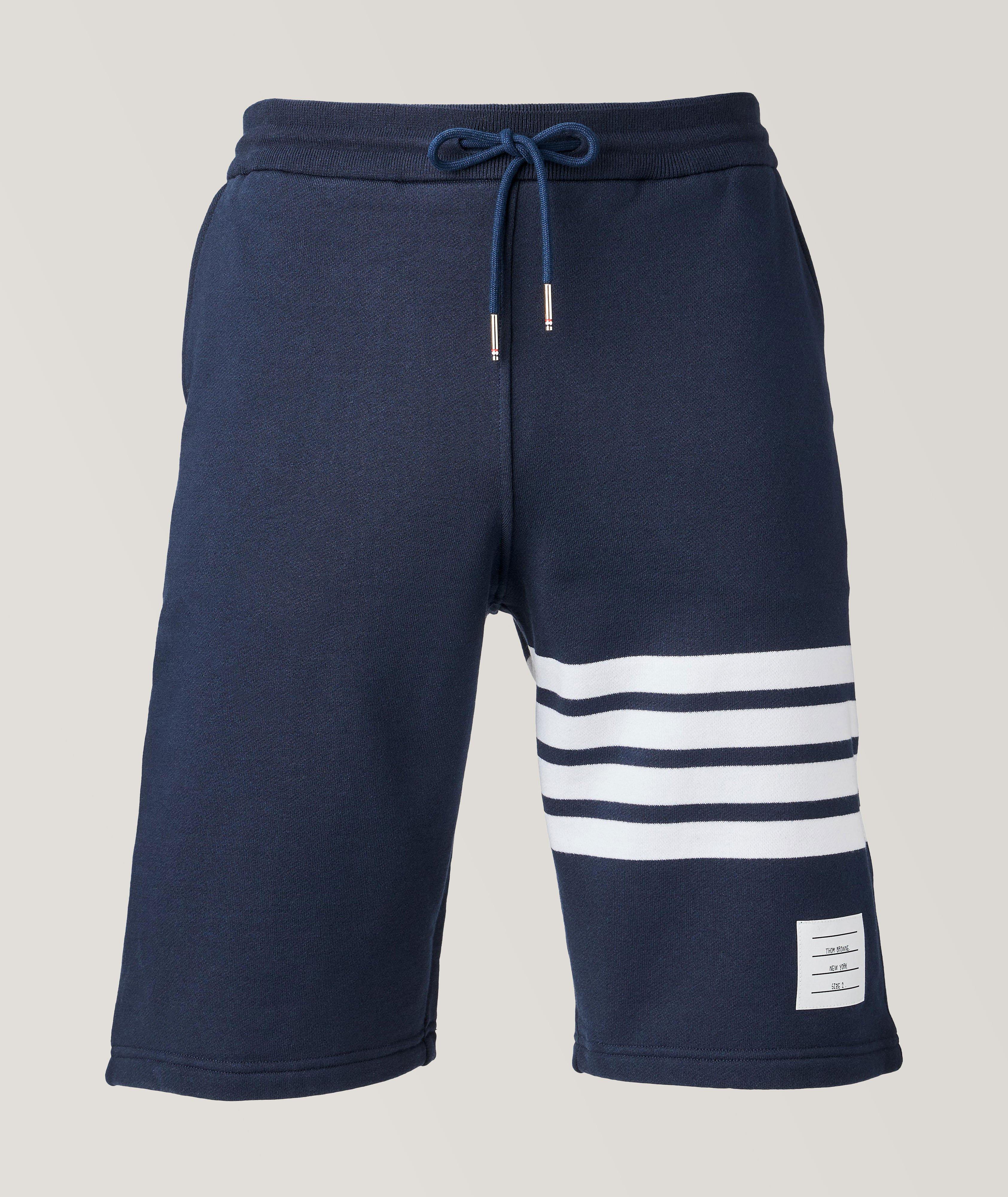 Four-Bar Stripe Cotton Sweat Shorts