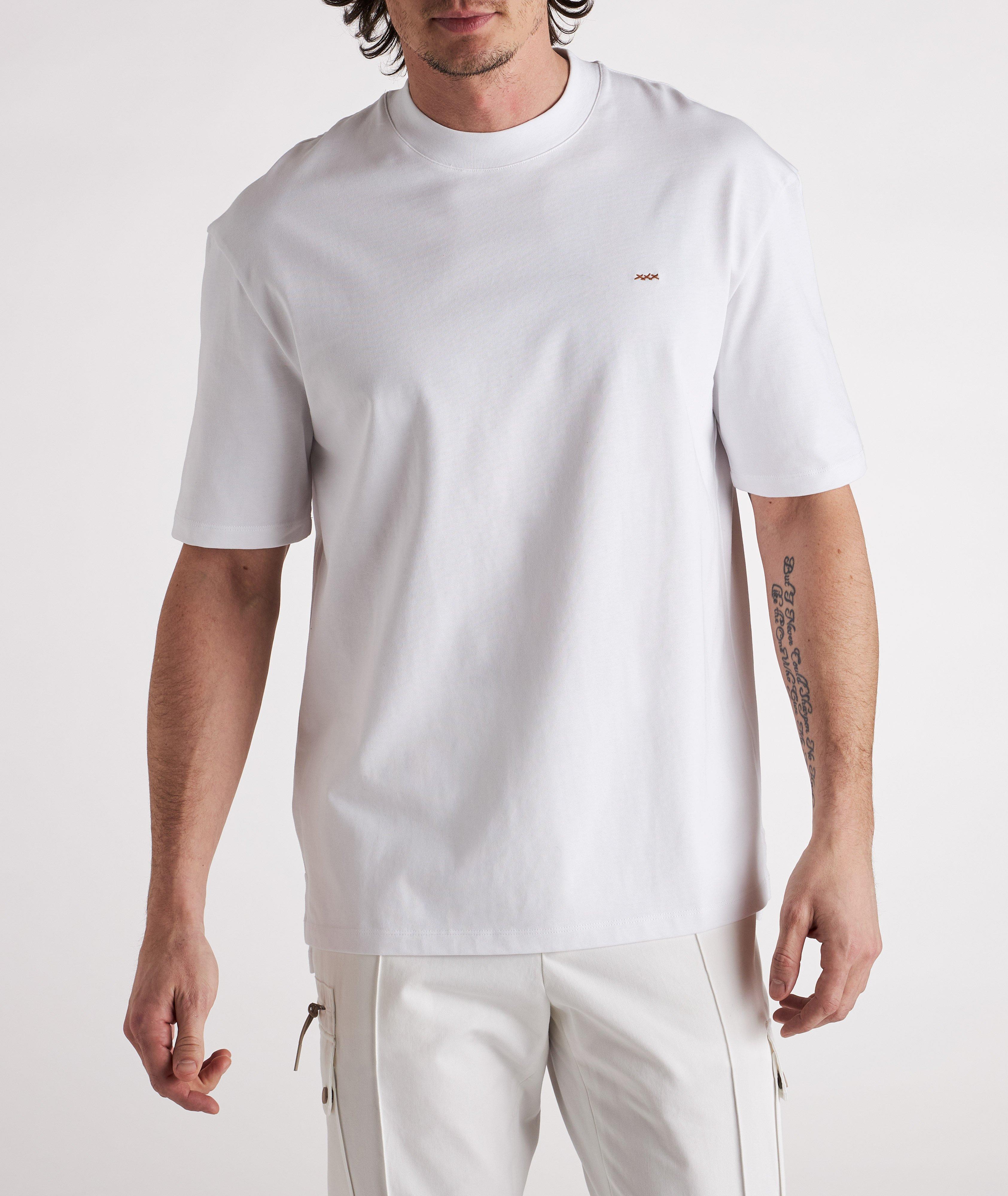 Zegna Stretch Cotton Round Neck T-Shirt White at