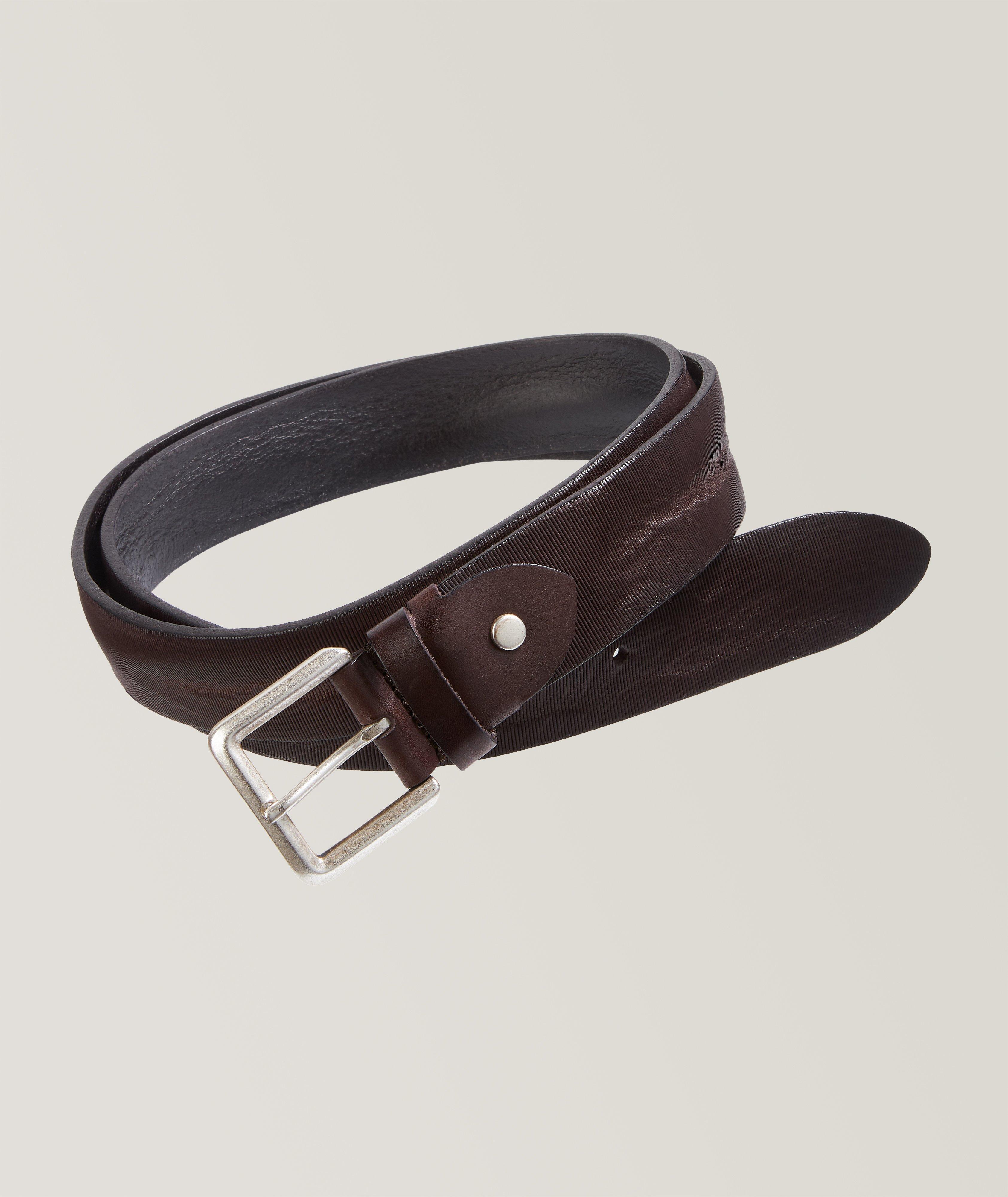 Harry Rosen Embossed Norvegia Leather Belt | Belts | Final Cut