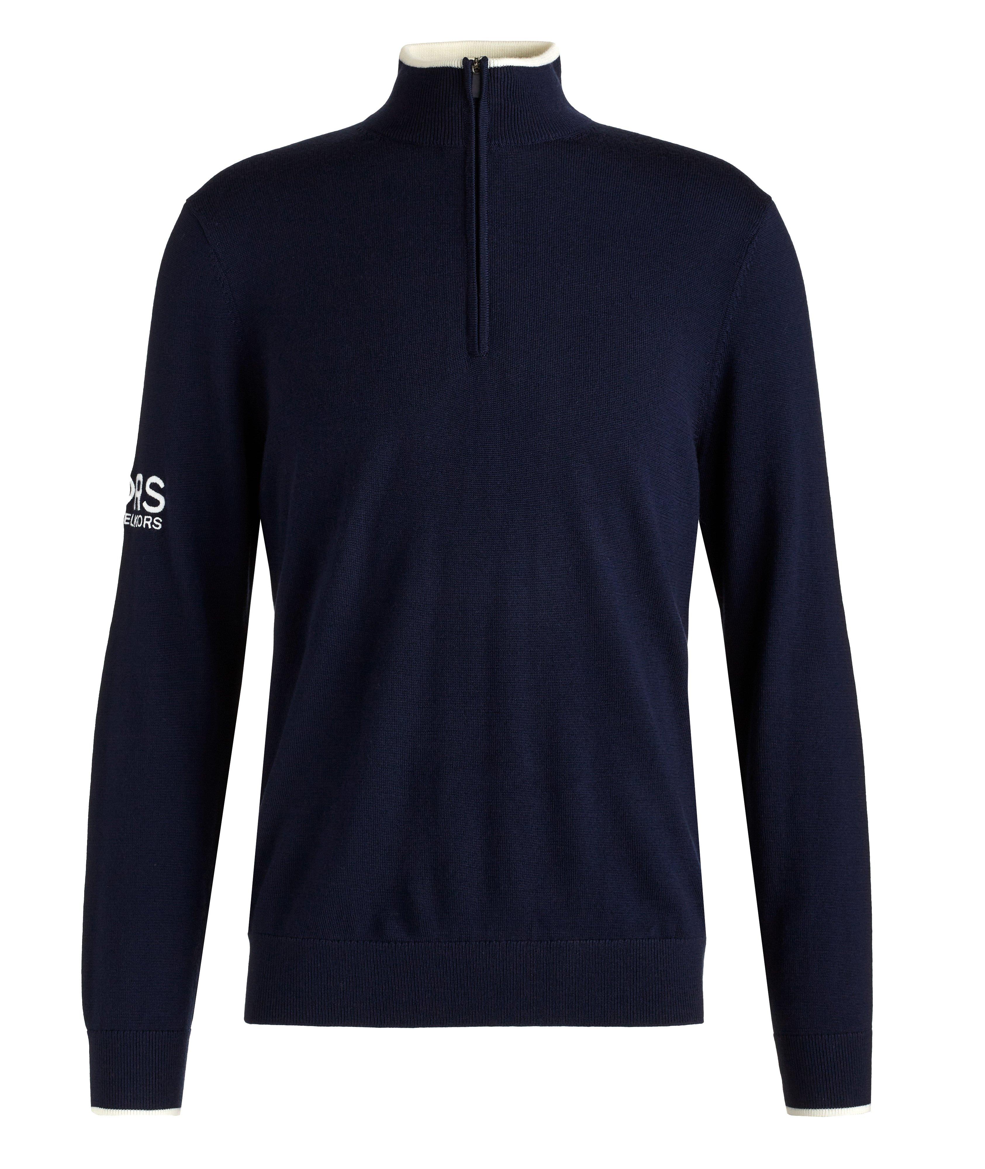 Michael Kors QuarterZip Merino Wool Golf Sweater Sweaters & Knits