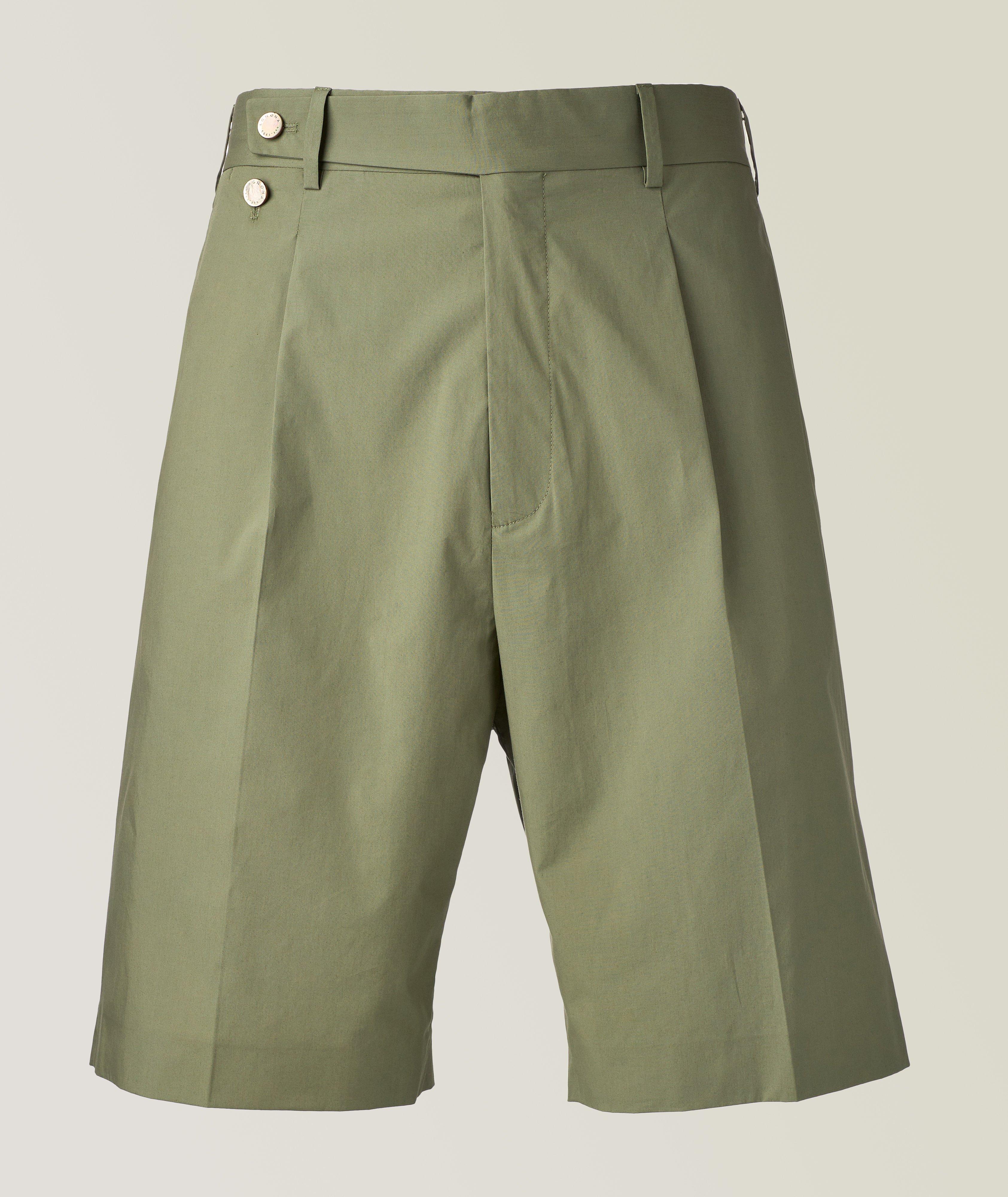 Agnona Cotton Parachute Bermuda Shorts In Green , Men's Size 50