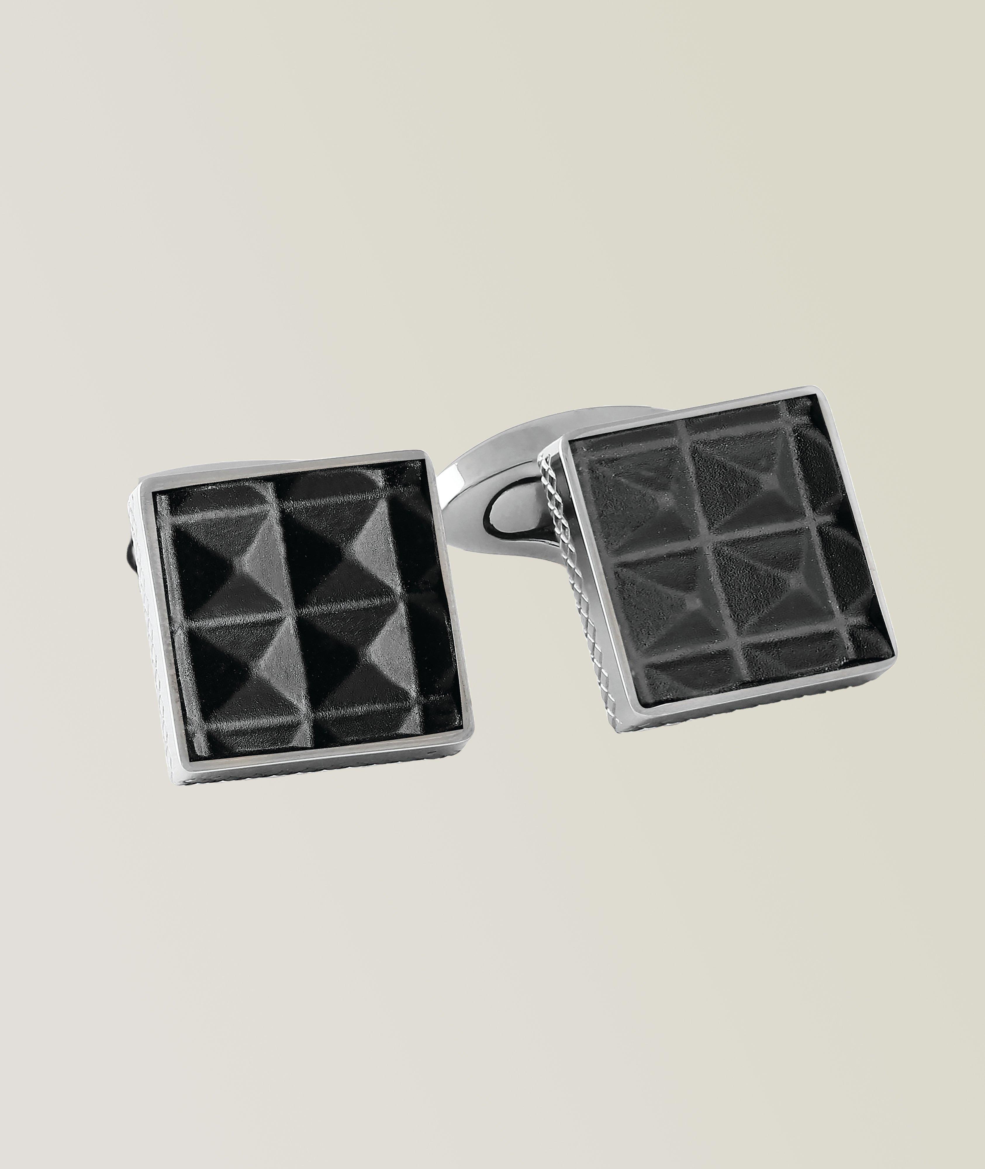 Leather Square Cufflinks image 0