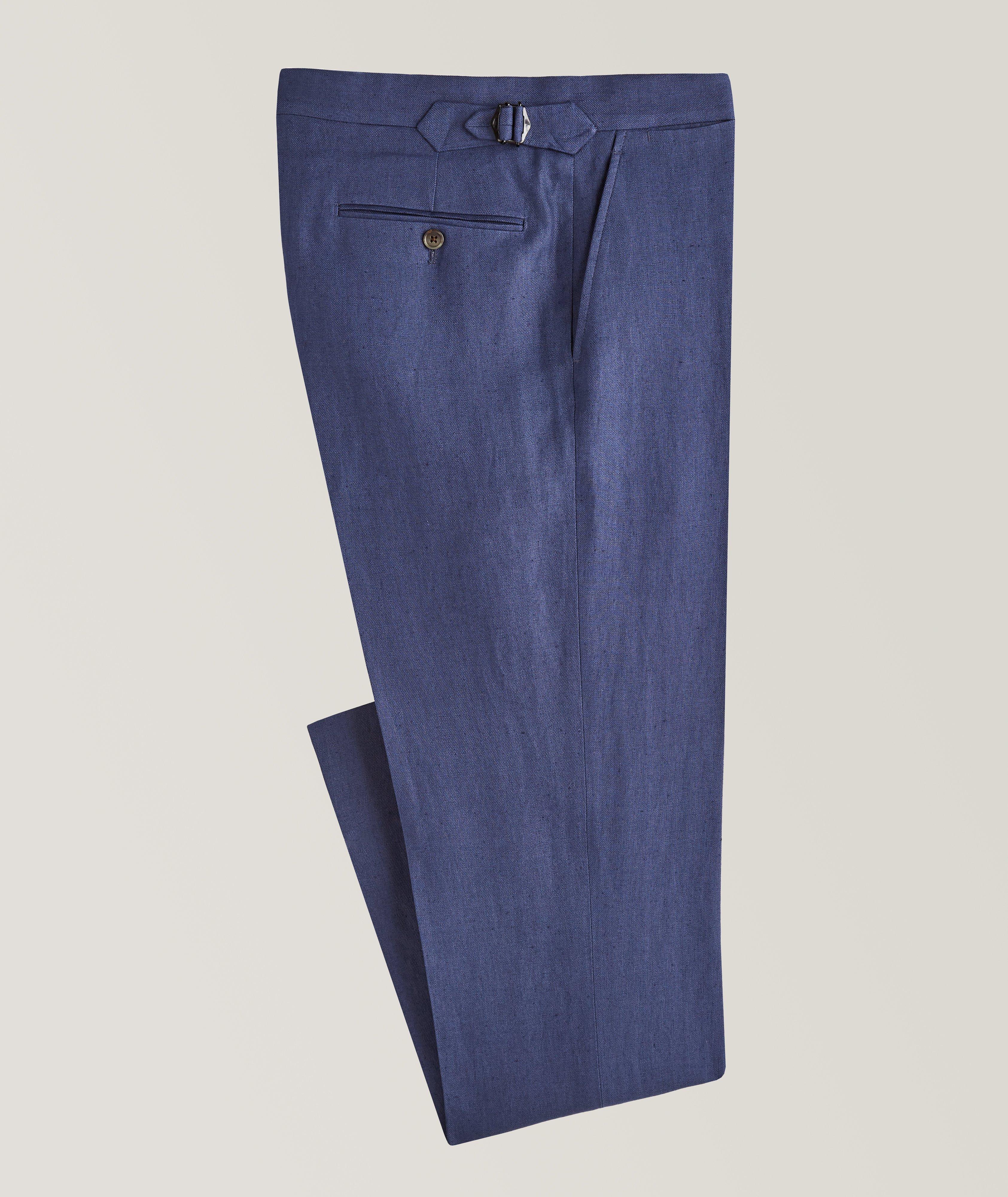 Ralph Lauren Purple Label Linen Twill Dress Pants En Bleu , Taille Homme 36