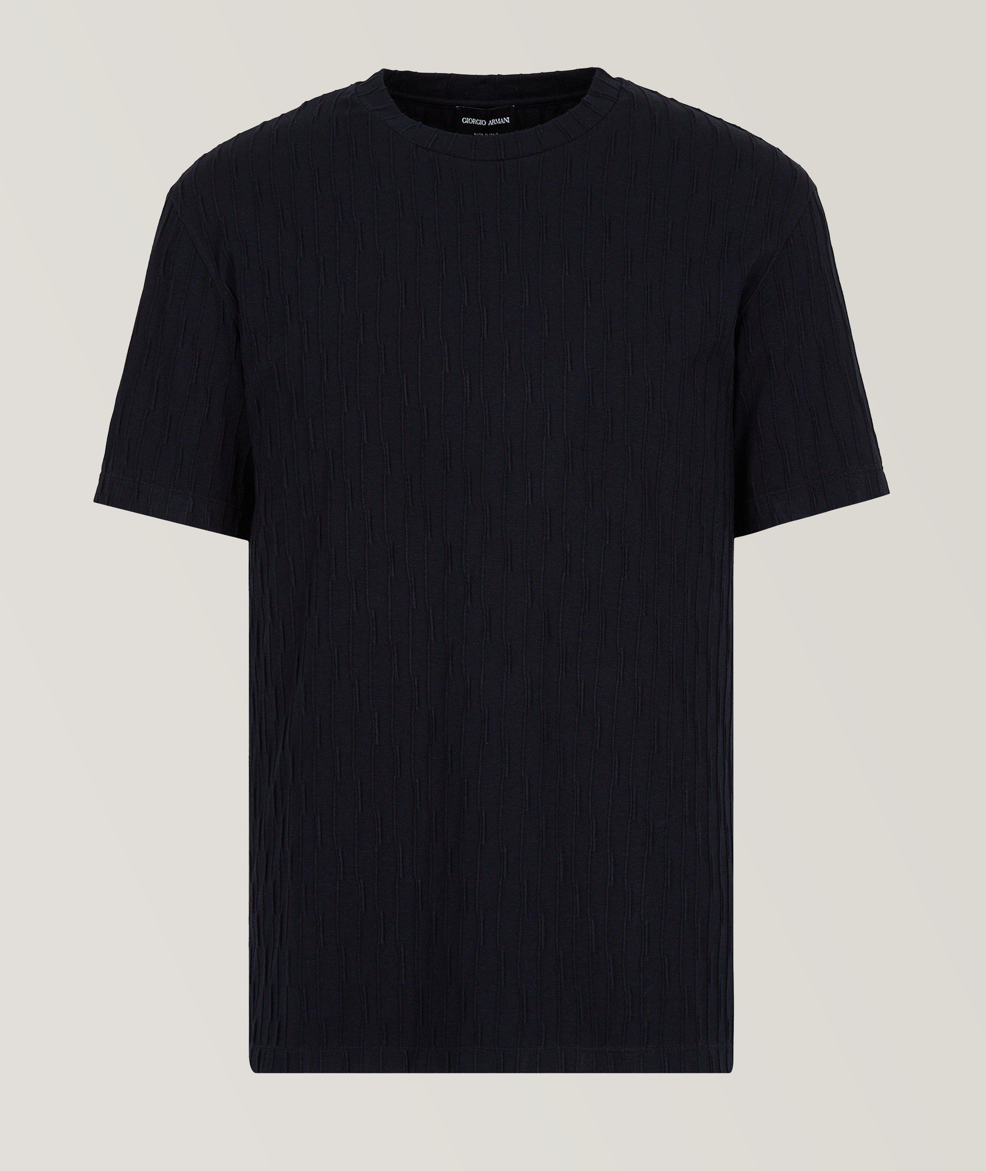 Giorgio Armani T-Shirt En Jersey De Cachemire En Bleu , Taille Homme 46