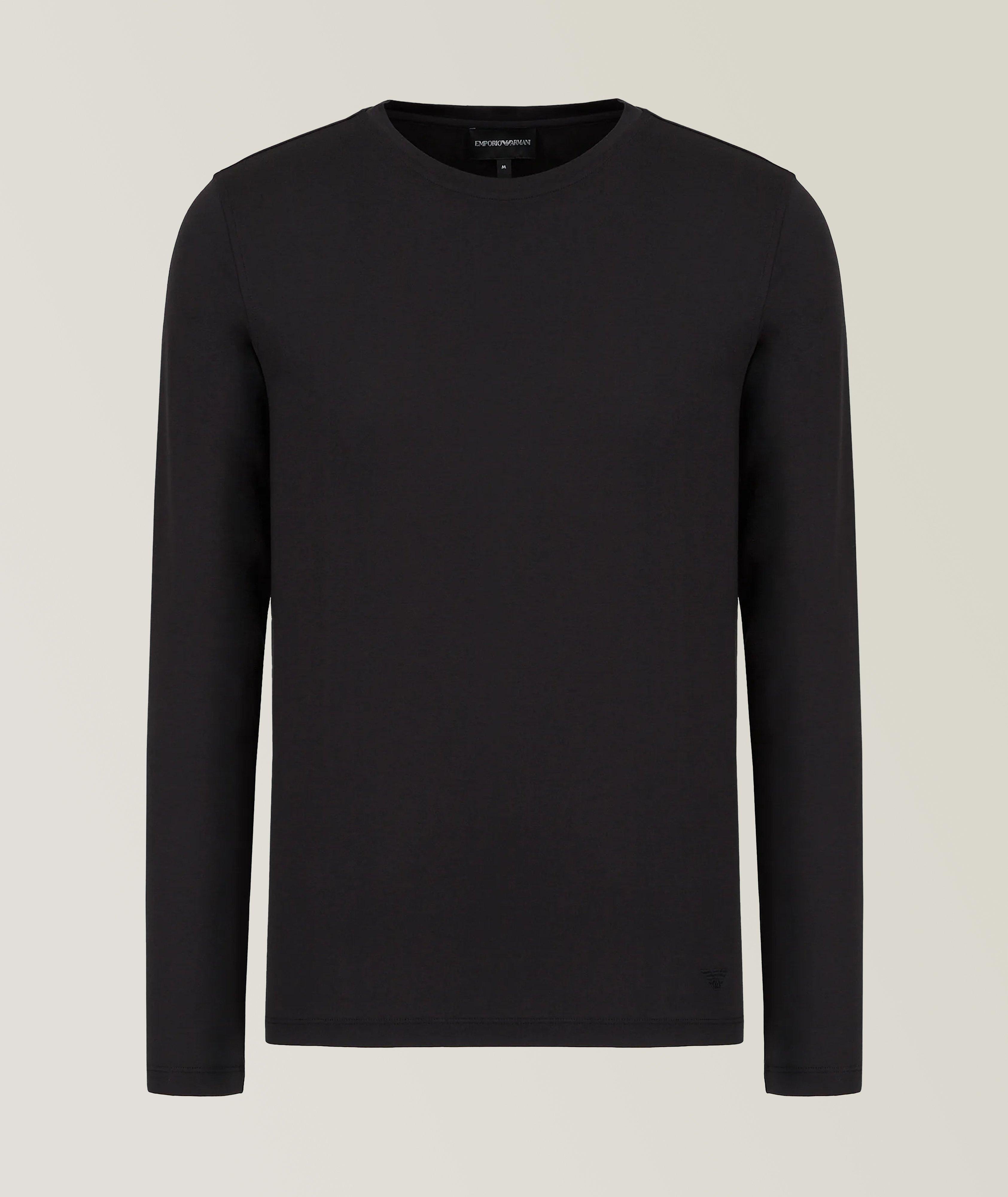 Emporio Armani Pull En Soie Et Coton En Noir , Taille Homme Grand