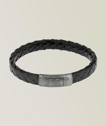 Pop Rigato Double Wrap Leather Bracelet In Black With Black Ruthenium –  Tateossian USA