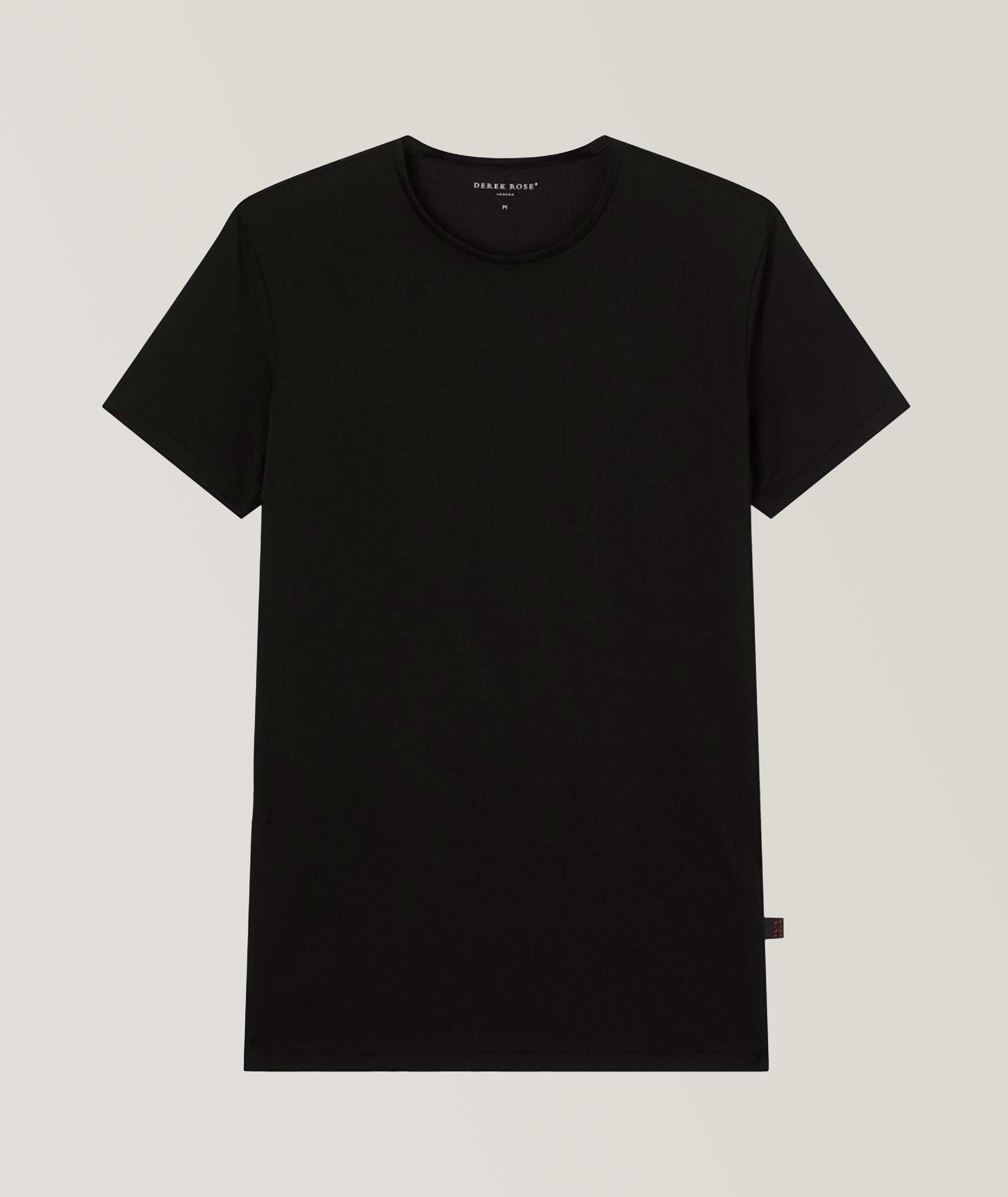 Derek Rose T-Shirt Jack En Coton Pima Extensible À Encolure Ronde En Noir , Taille Homme Moyen