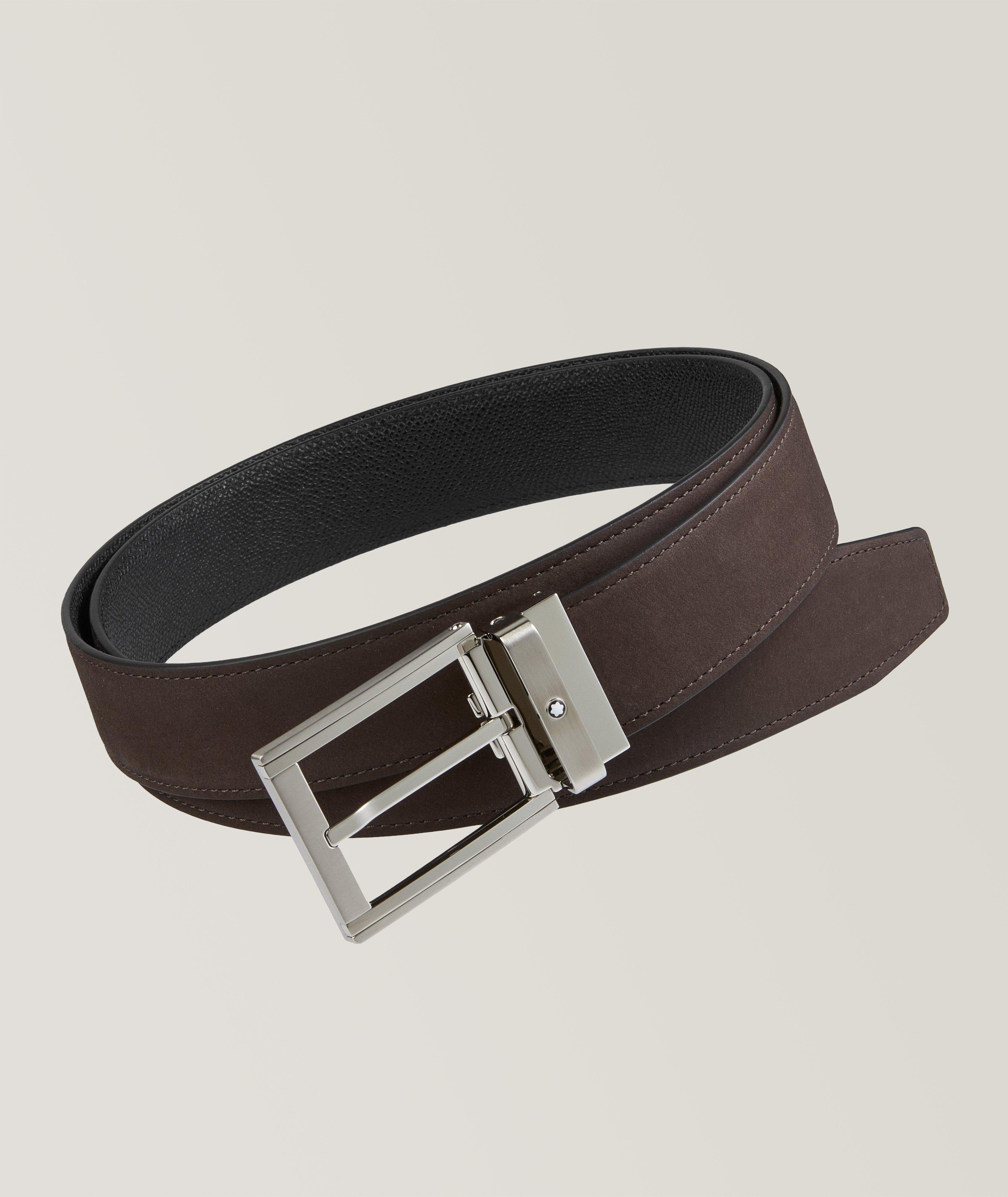 Reversible Nubuck & Saffiano Leather Belt