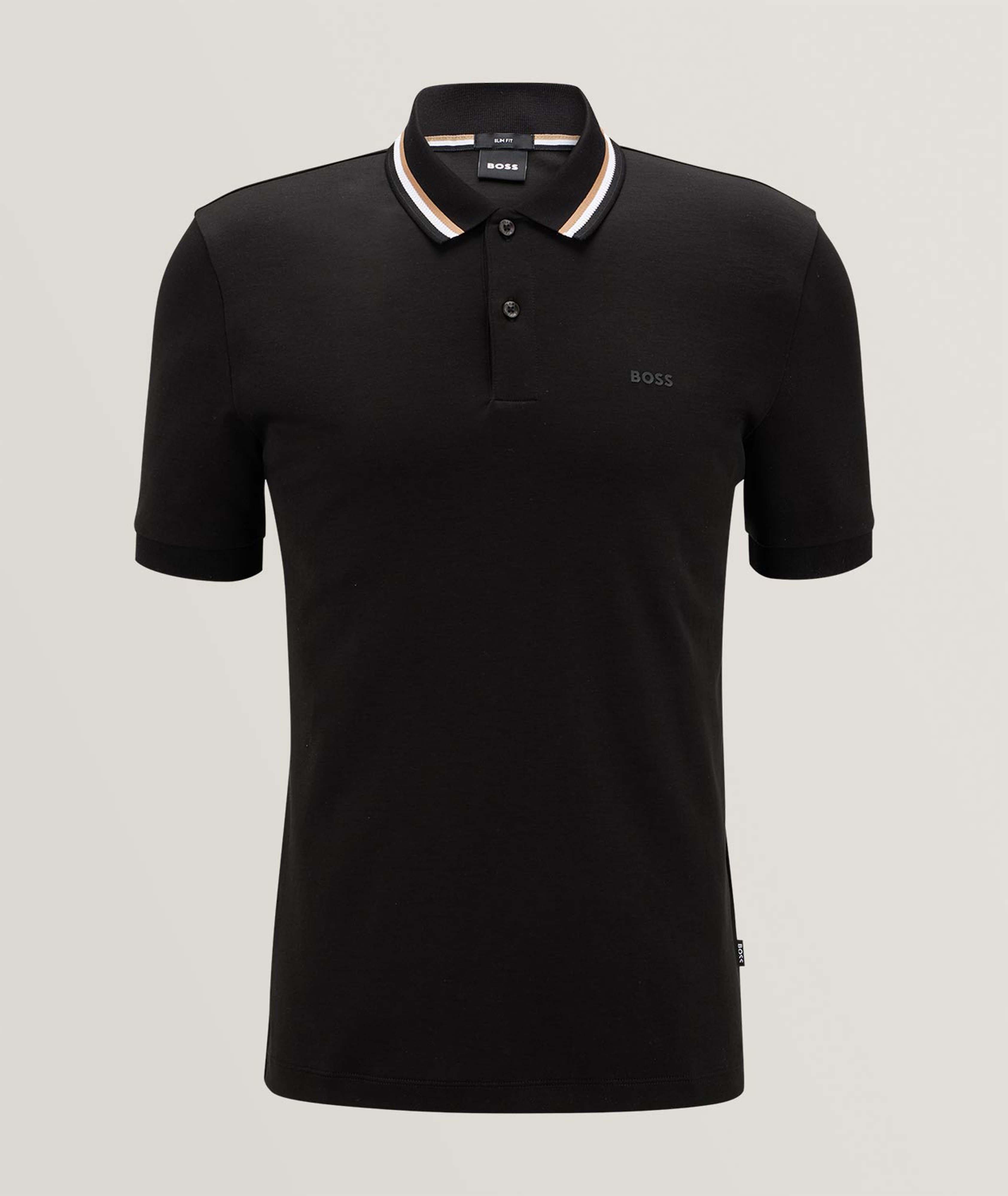 BOSS Polo En Coton En Noir , Taille Homme TG