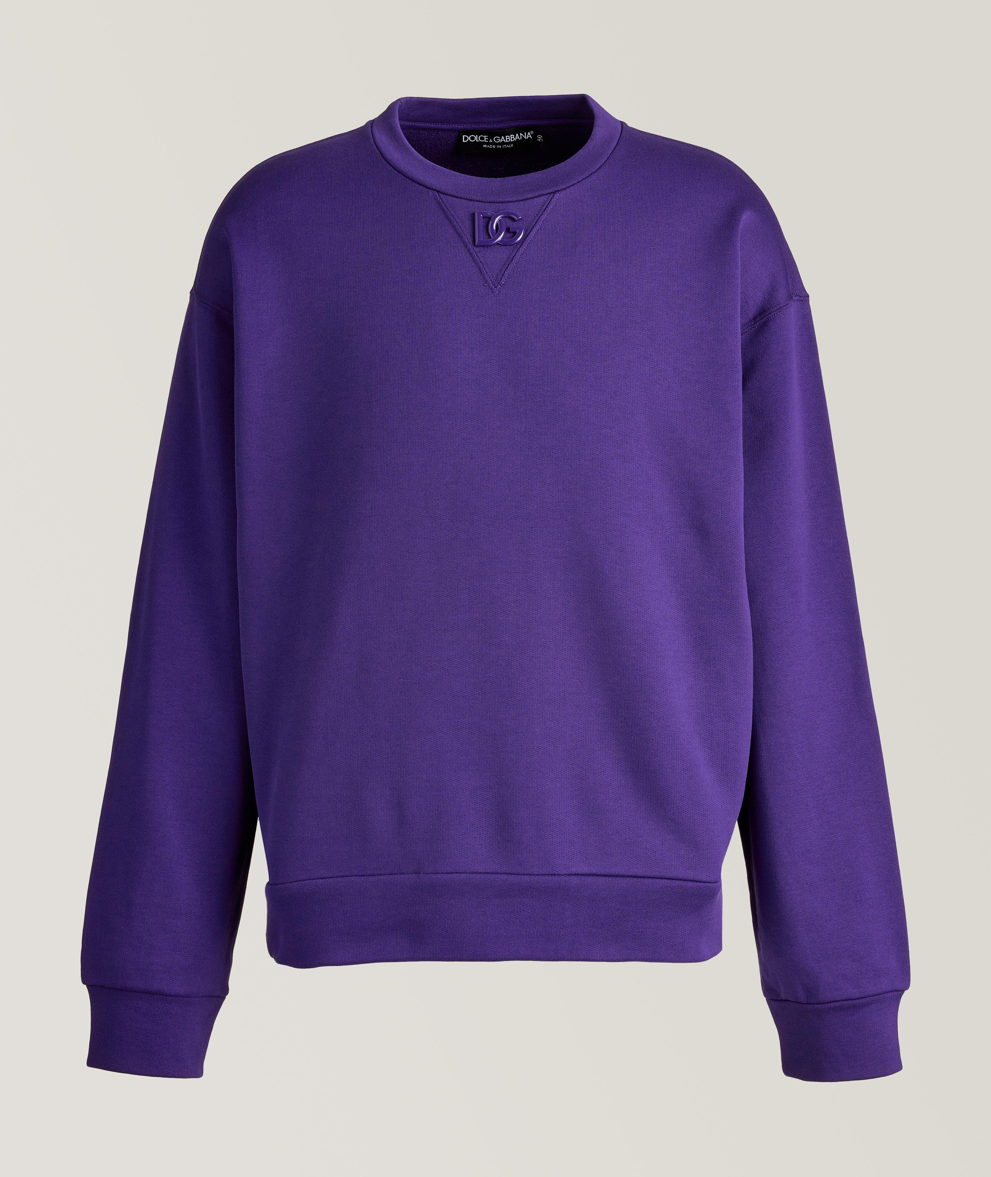 Dolce & Gabbana Red Embossed Logo Cotton Crew Neck Sweater