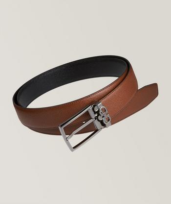 Horseshoe buckle blue 35 mm leather belt - Luxury Belts