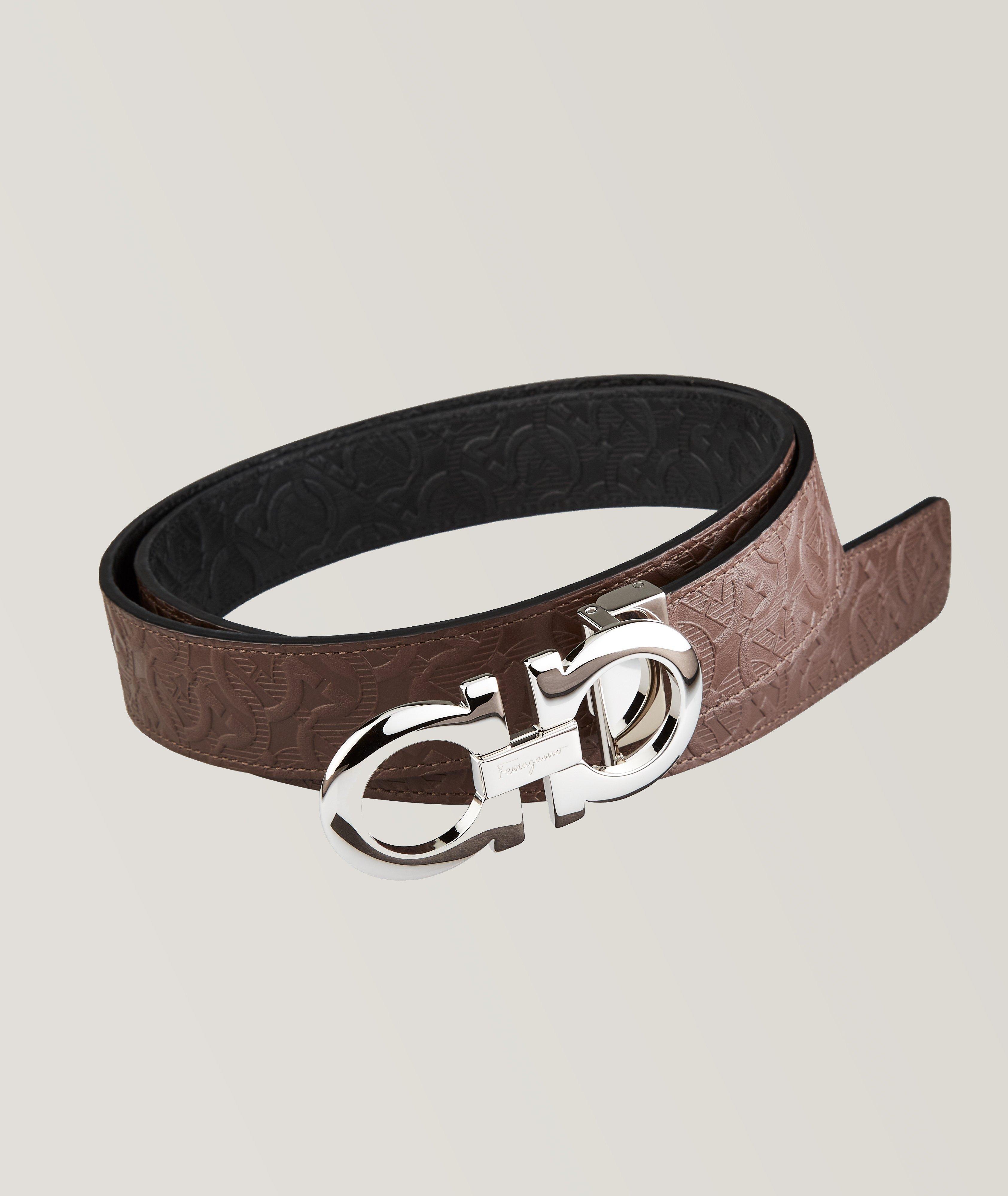 Allover Gancio Reversible Leather Belt