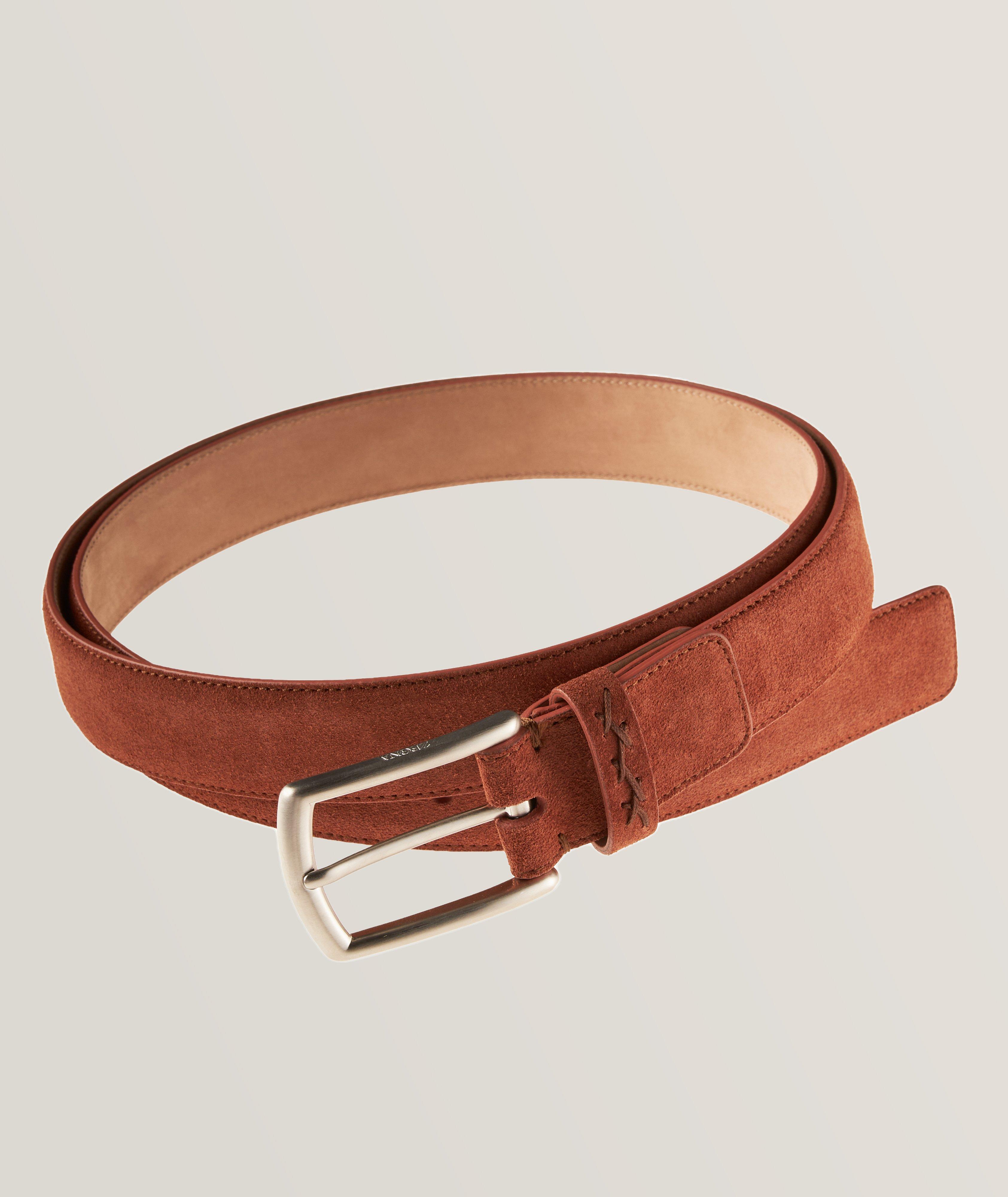 Triple Stitch Suede Pin-Buckle Belt image 0