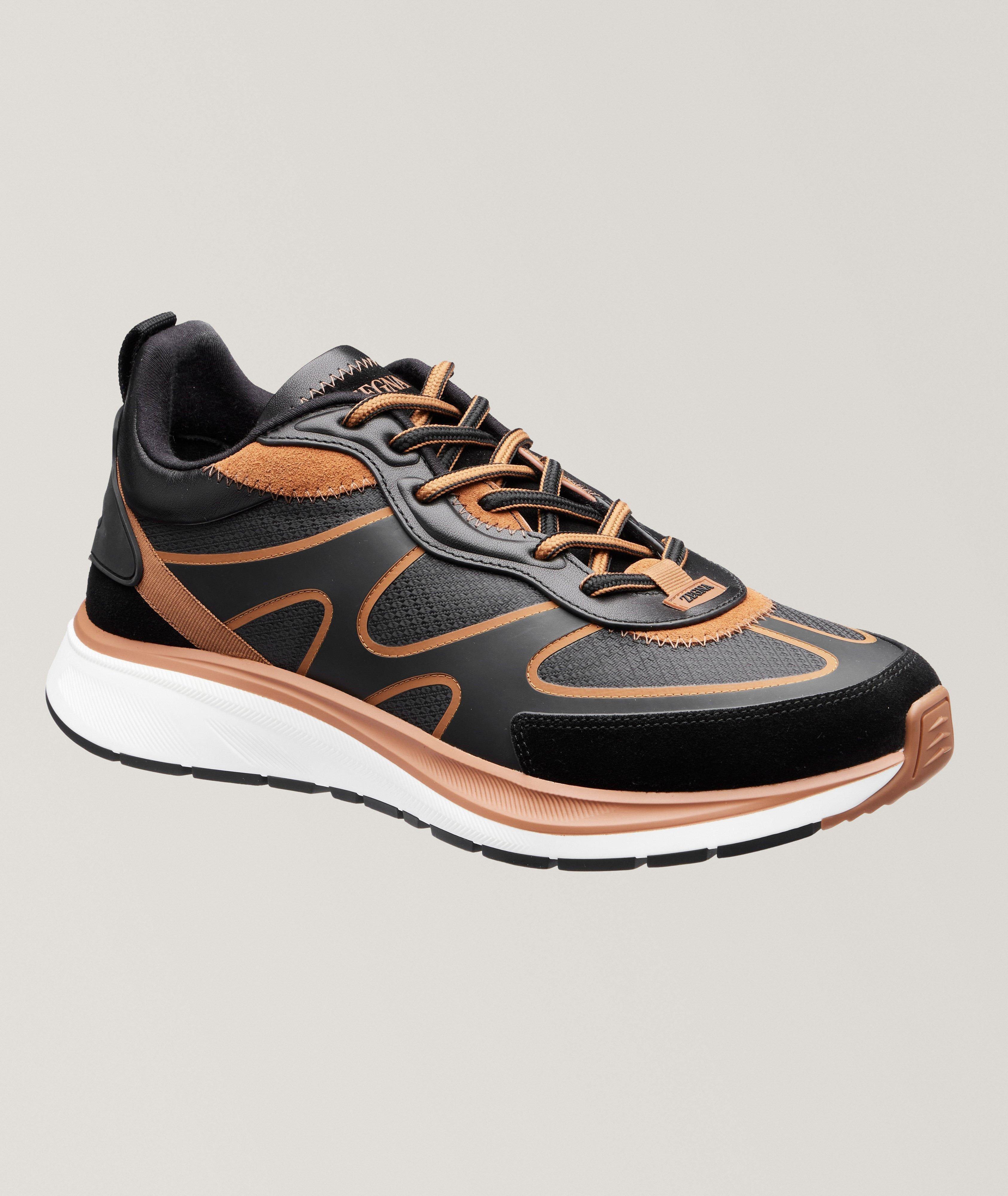 Contrast Mixed Media Sneakers image 0