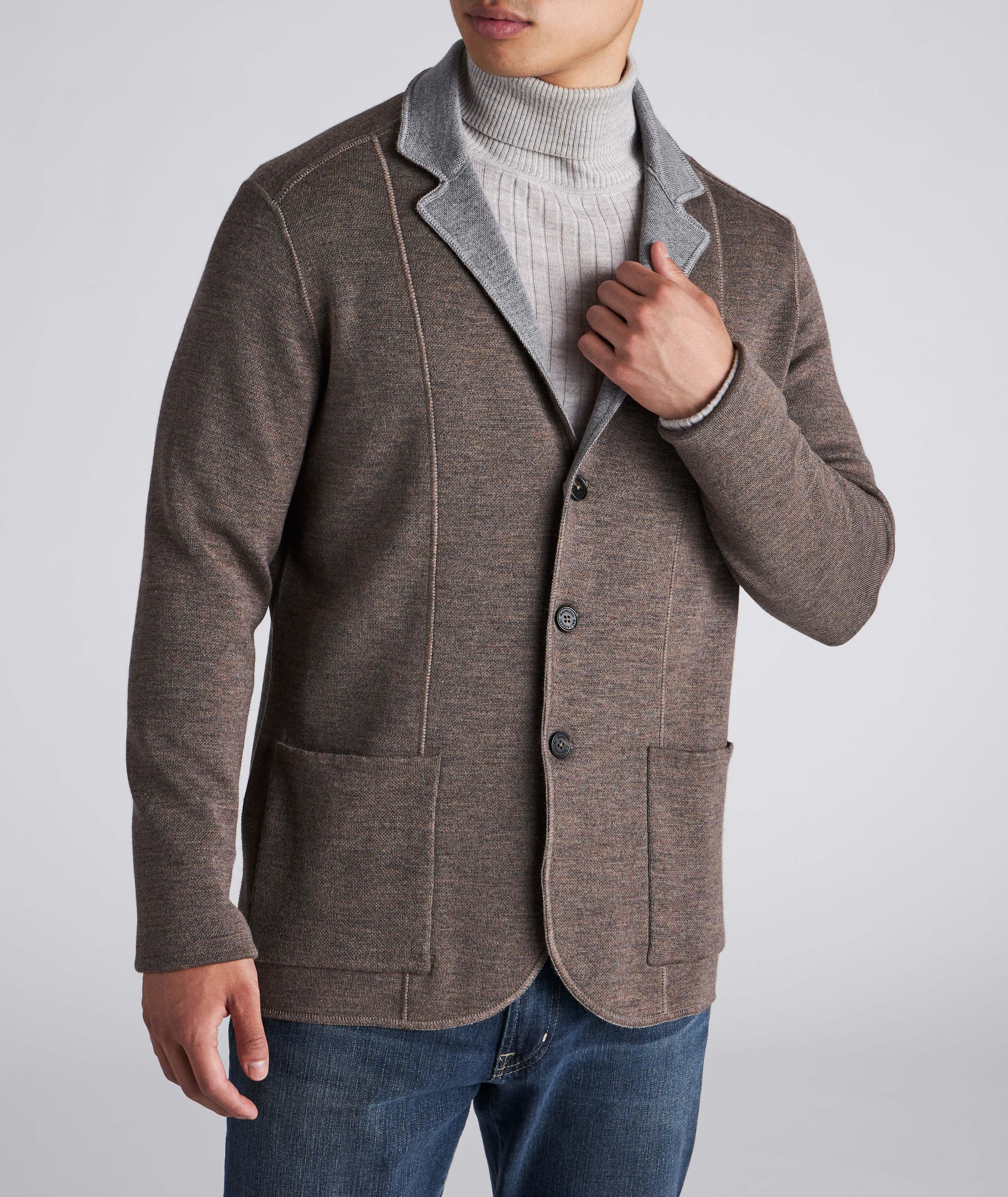 Cardigan Maurizio Baldassari - Laine Et Coton - Taille L - Bleu Marine - Italie - Occasion Parfait État