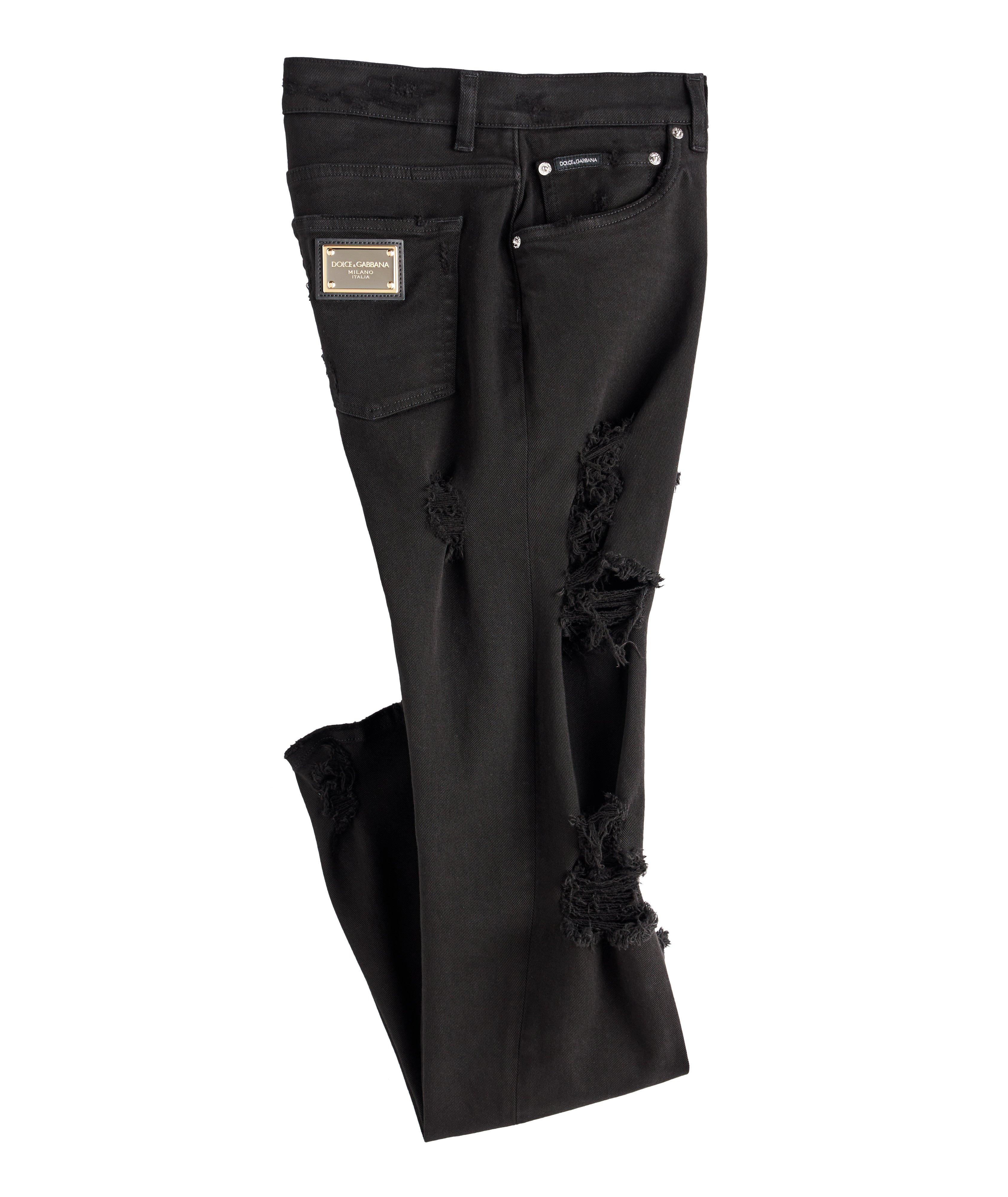 Slim-Fit Ripped Stretch-Cotton Jeans image 0