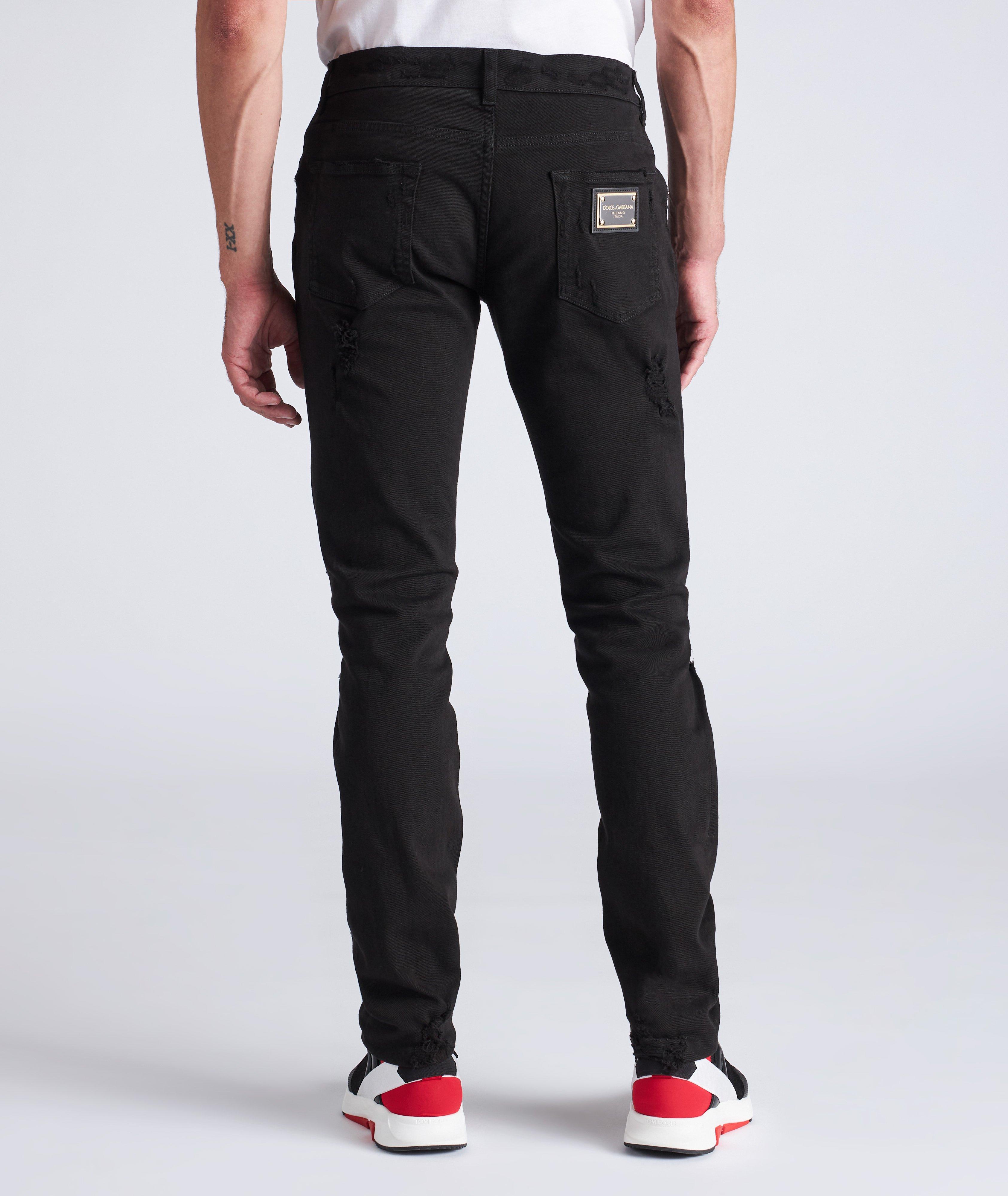 Slim-Fit Ripped Stretch-Cotton Jeans image 3