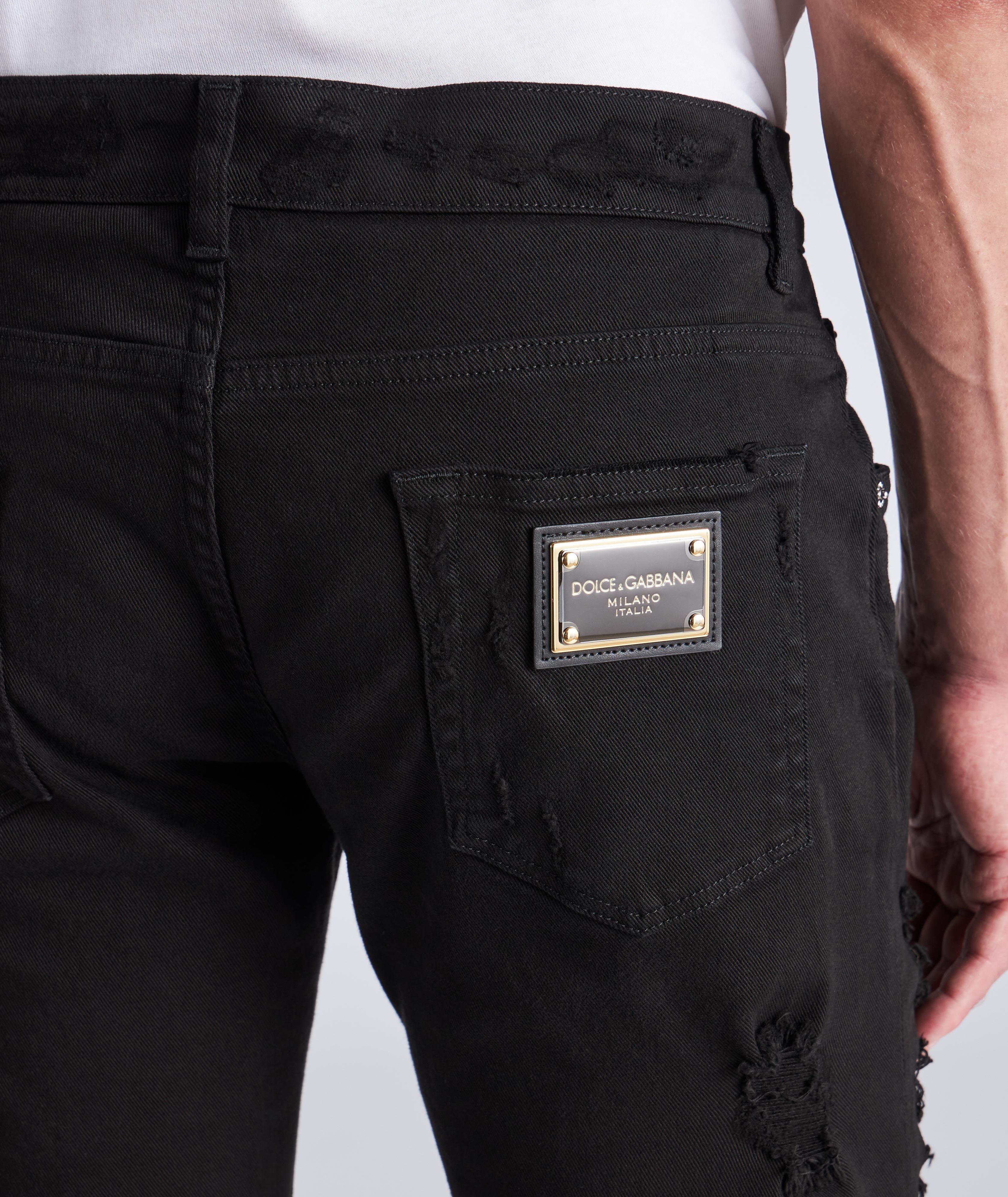 Slim-Fit Ripped Stretch-Cotton Jeans image 4