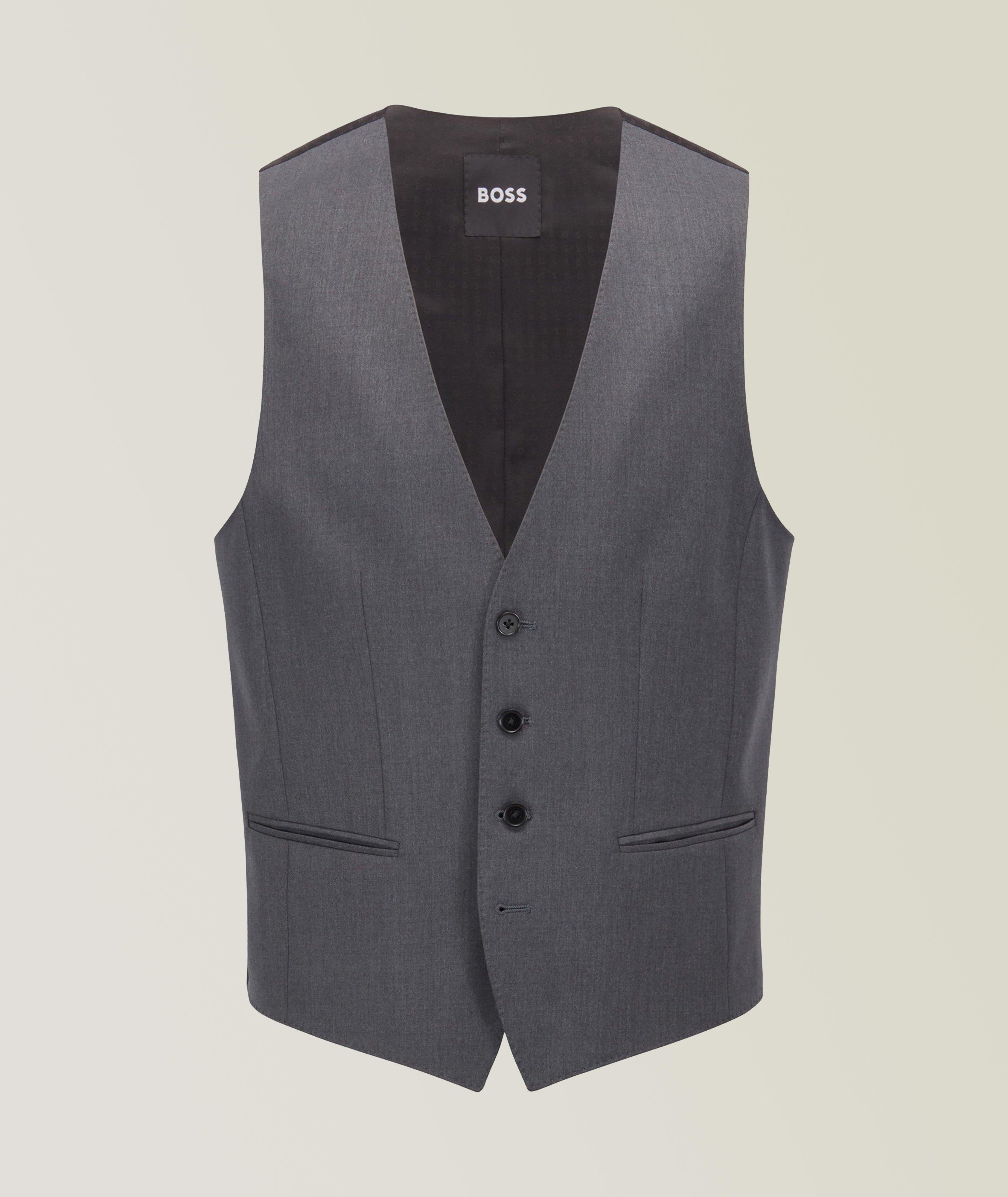 BOSS Gilet En Laine Vierge En Gris , Taille Homme 44