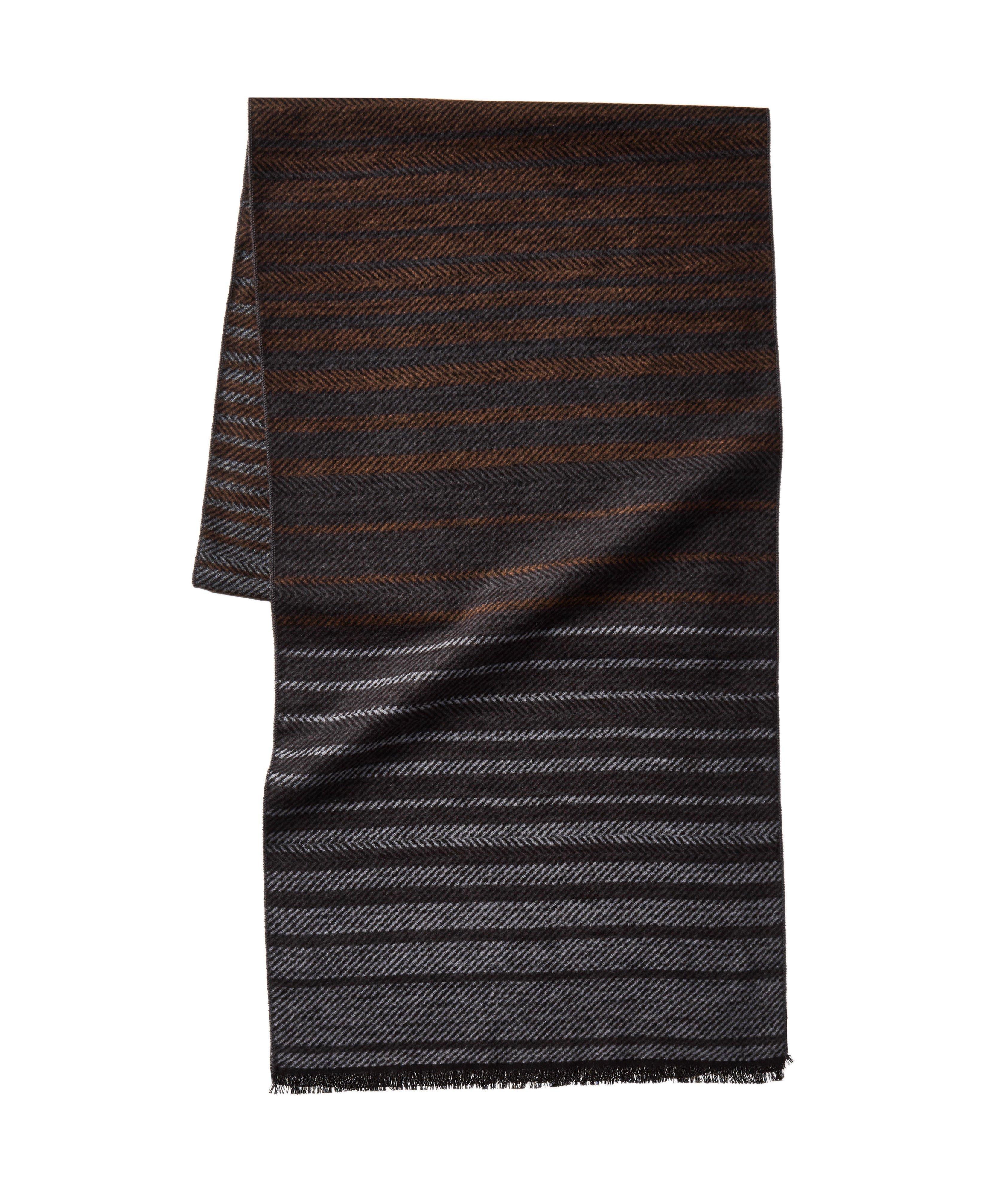 Chelsey By Joseph Gradient Stripe Silk Scarf In Brown