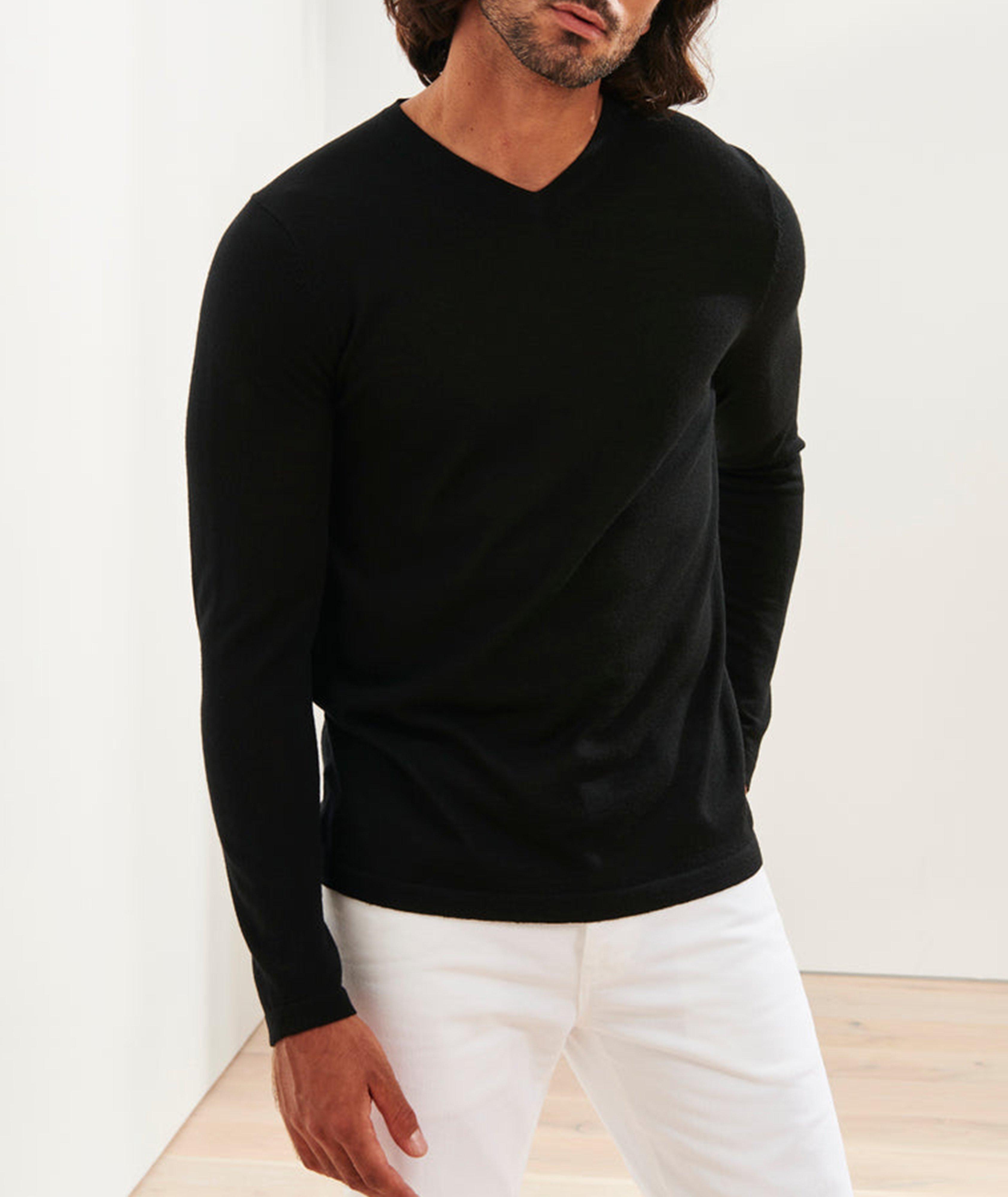 Extrafine Merino Wool V-Neck Sweater image 1