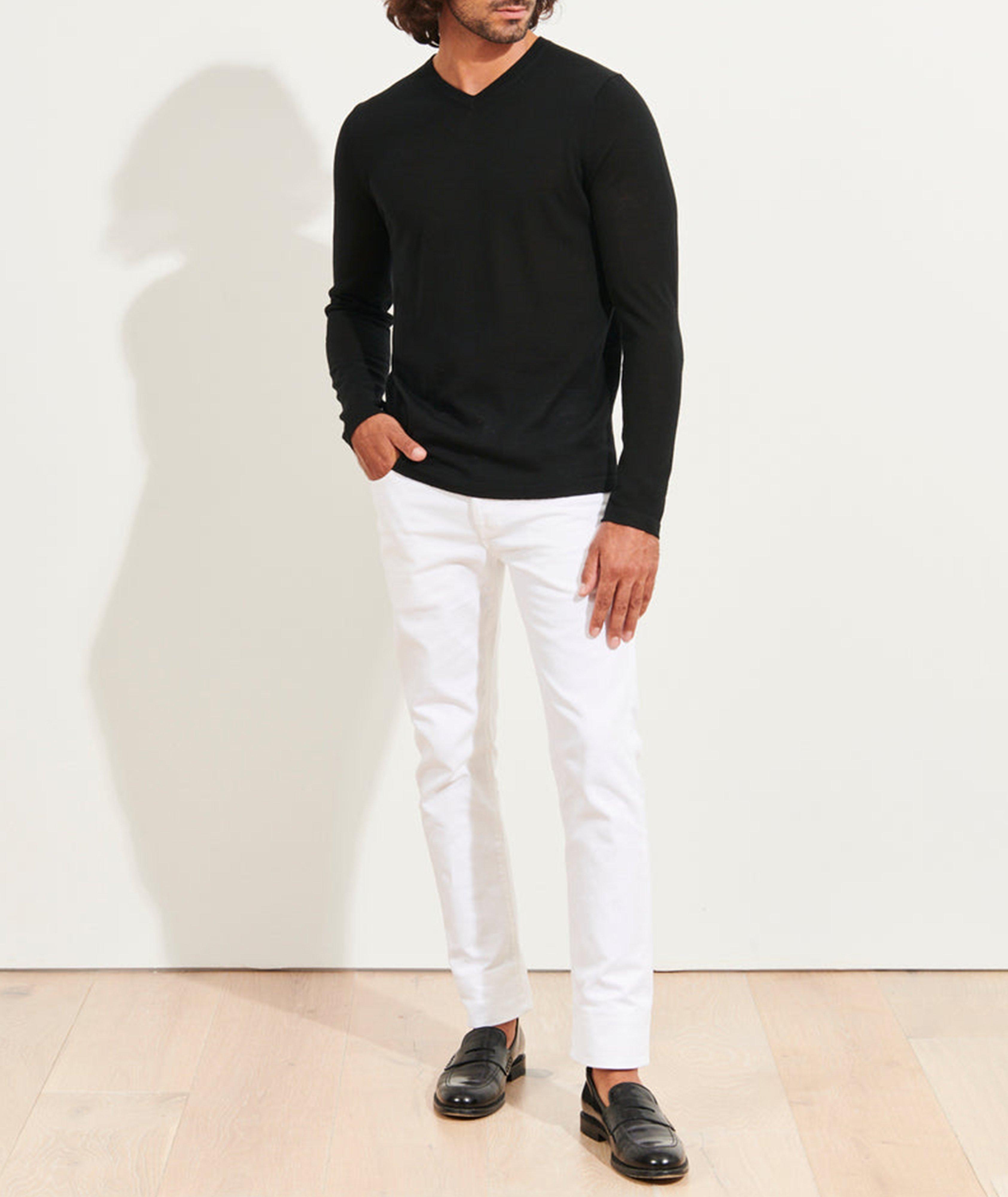 Extrafine Merino Wool V-Neck Sweater image 3