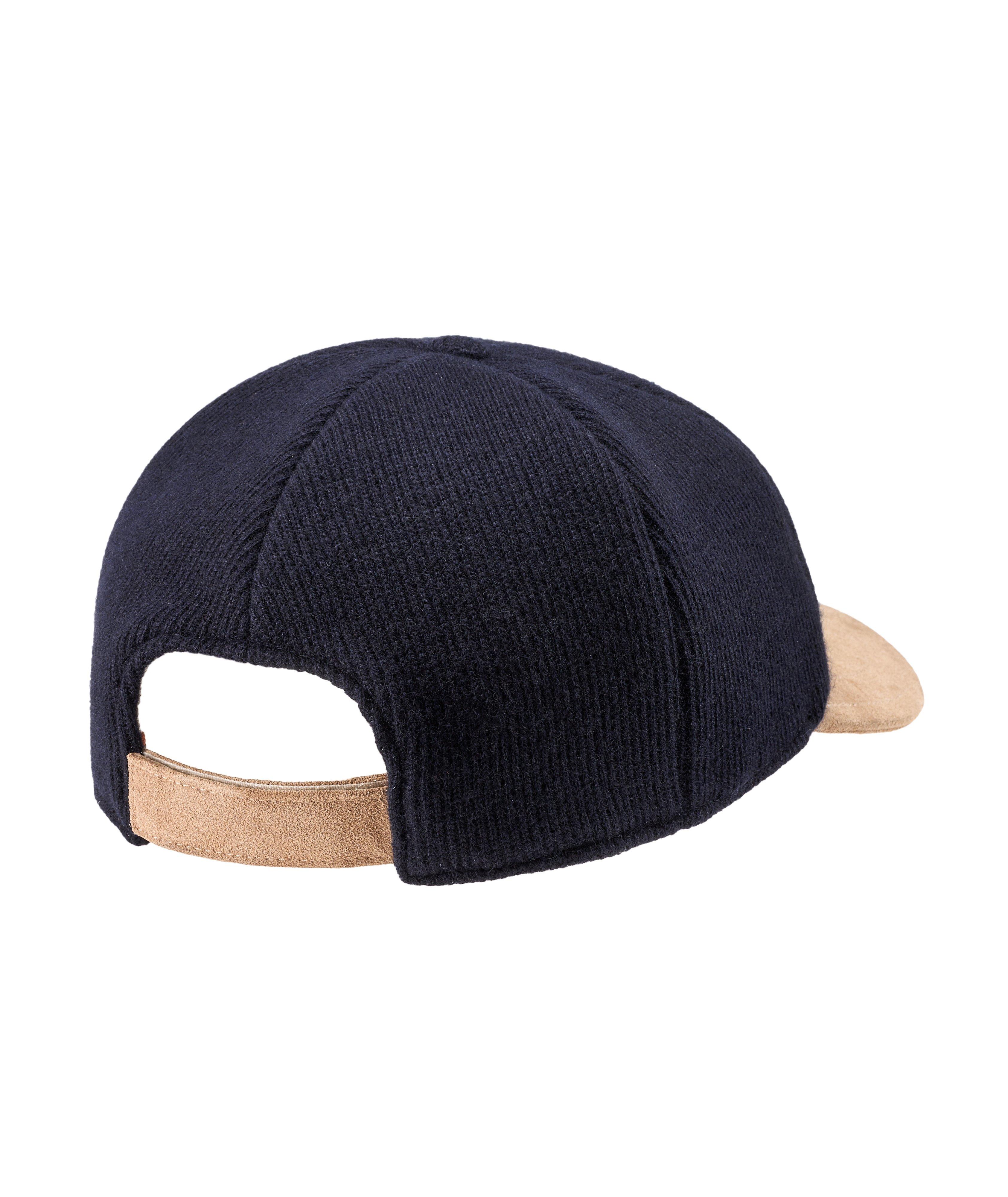 Exclusive Logo Embroidered Ribbed Wool-Cashmere Baseball Cap image 1