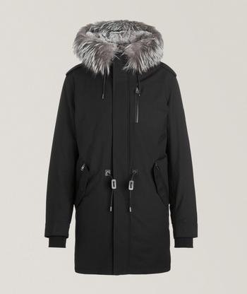 Langford slim fit down parka with genuine store coyote fur trim