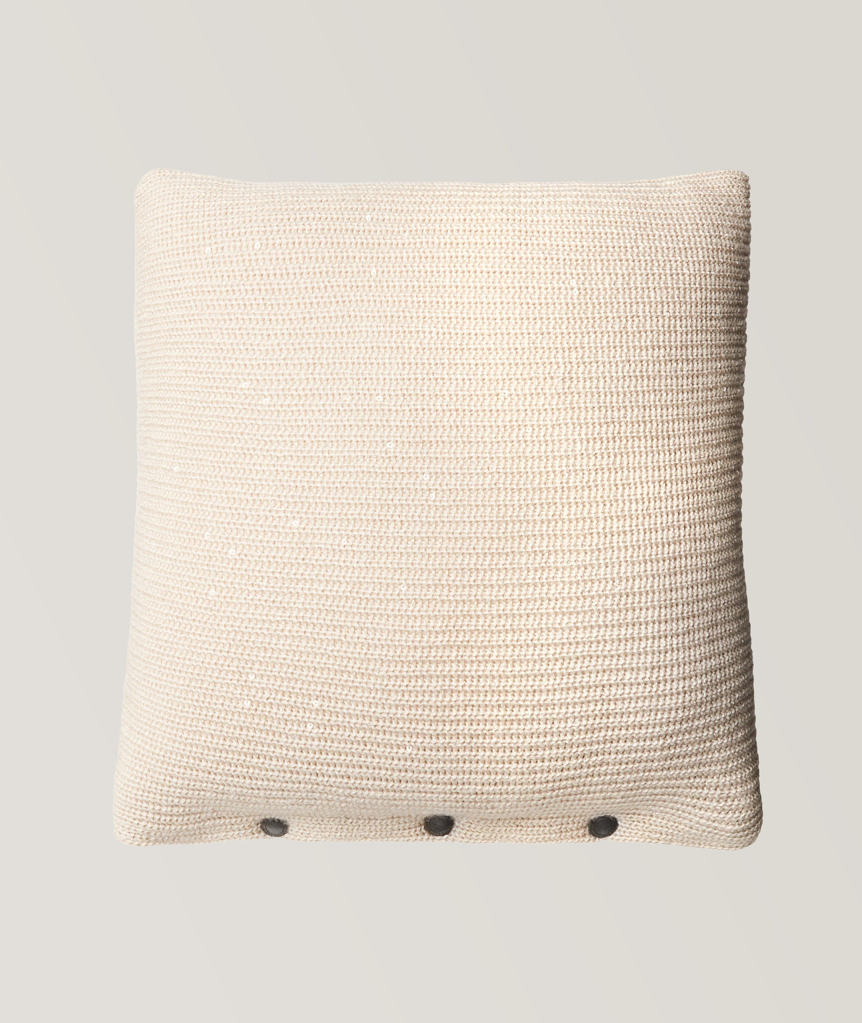 Silk Cashmere Knit Sequined Cushion
