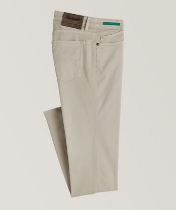 Canali Micro Twill Stretch-Cotton Dress Pants, Pants