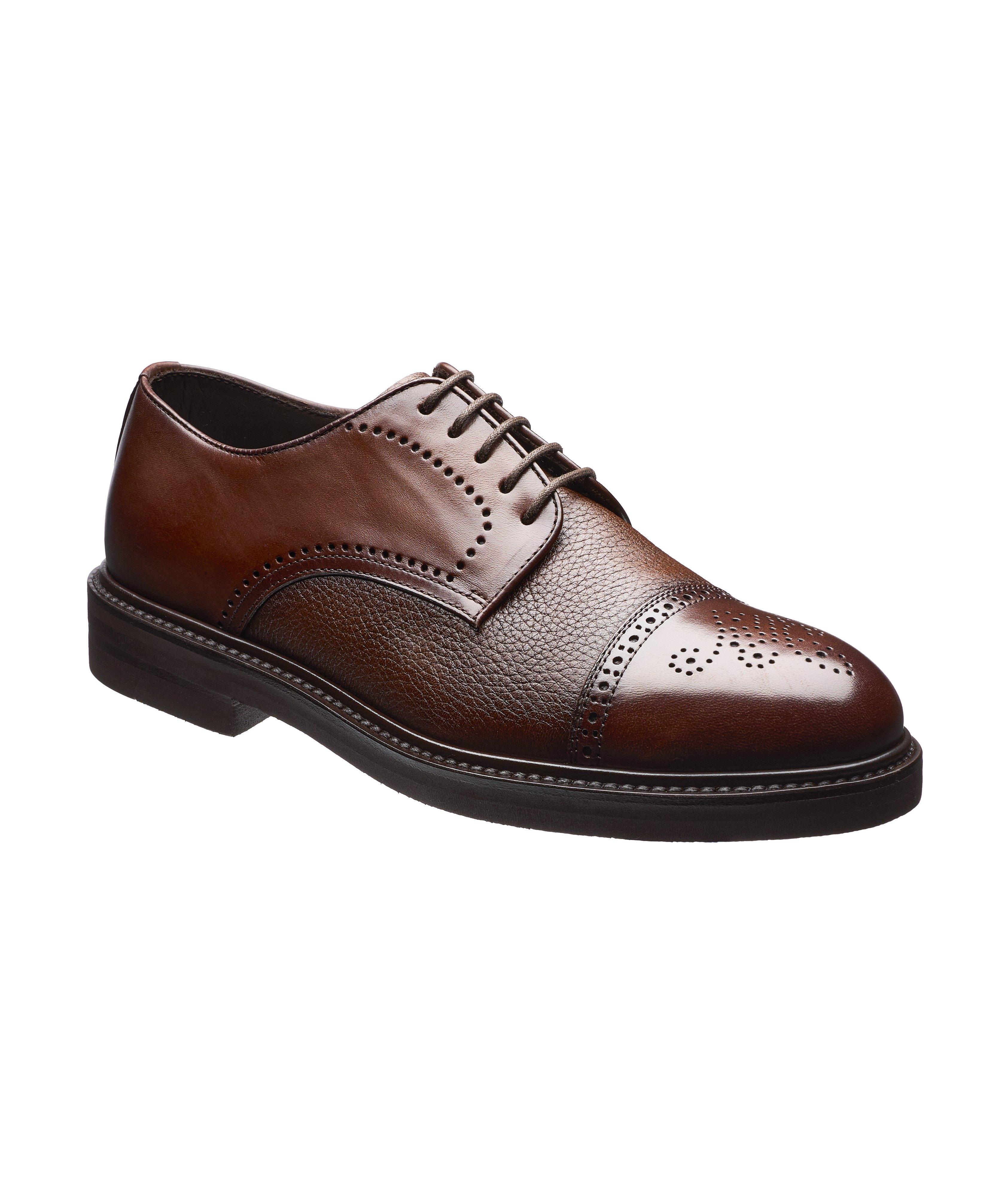 Henderson Brown Deerskin Cap Toe Lace Up , Men's Size 39