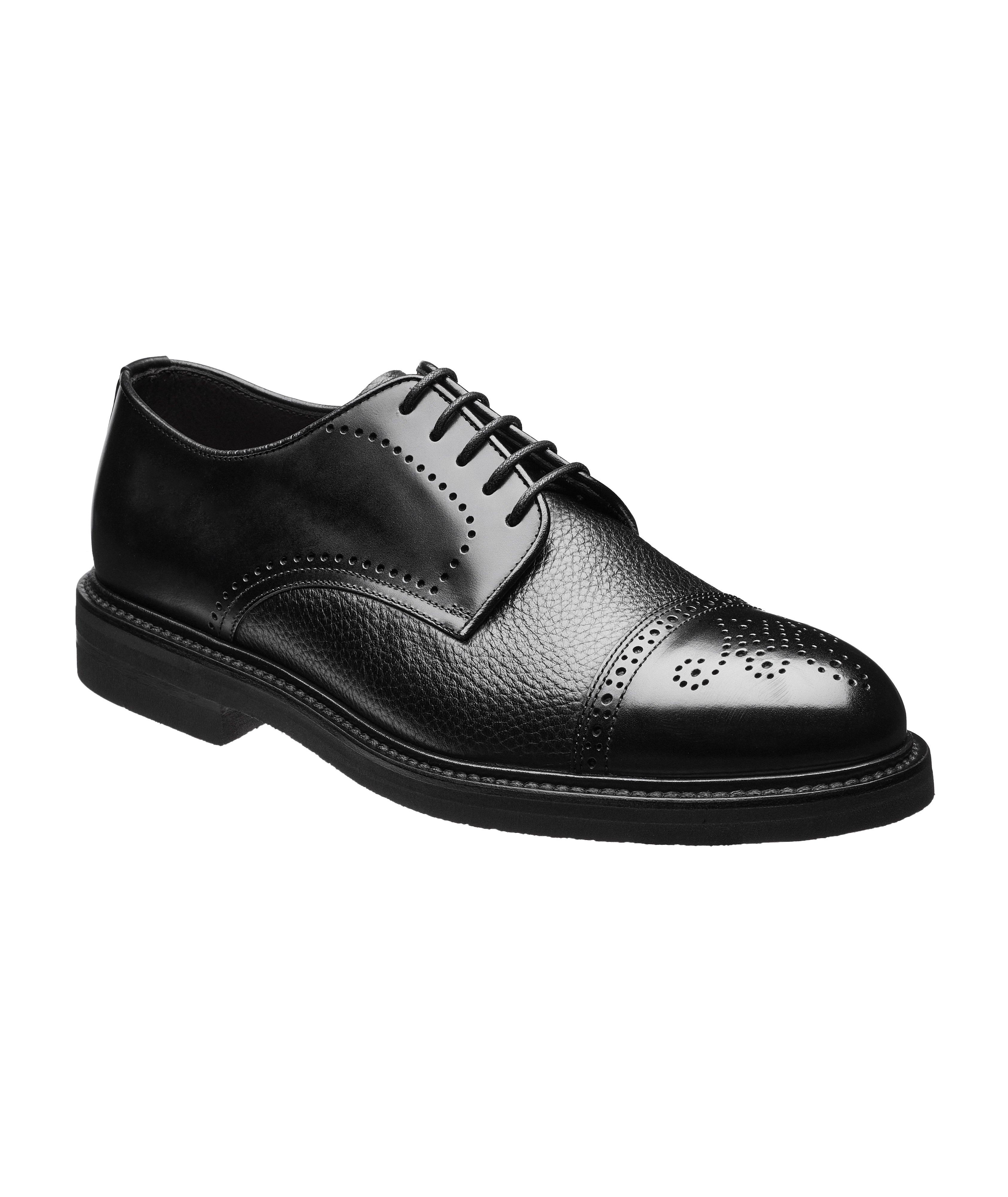 Black Deerskin Cap Toe Lace up  image 0