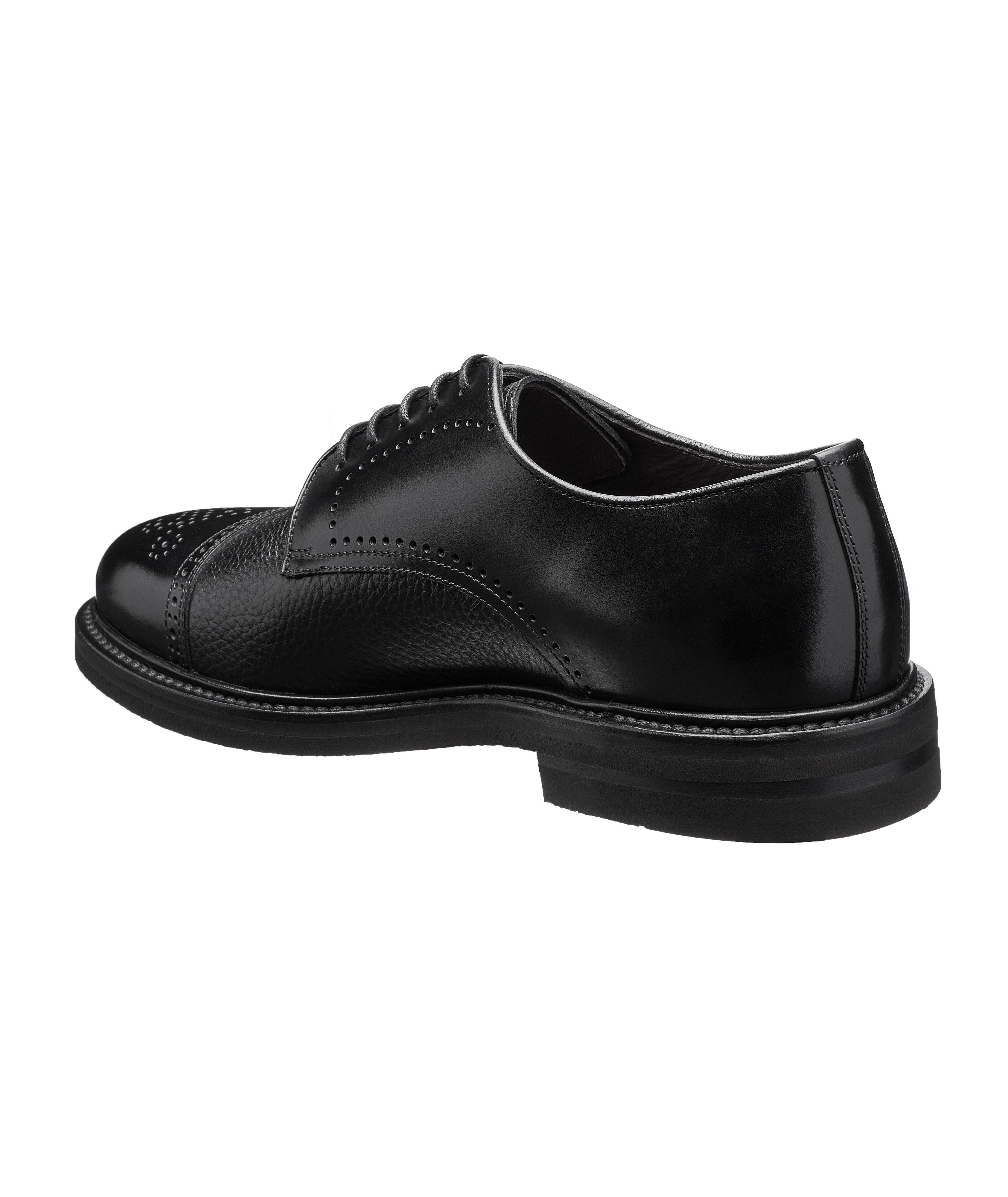 Black Deerskin Cap Toe Lace up  image 1