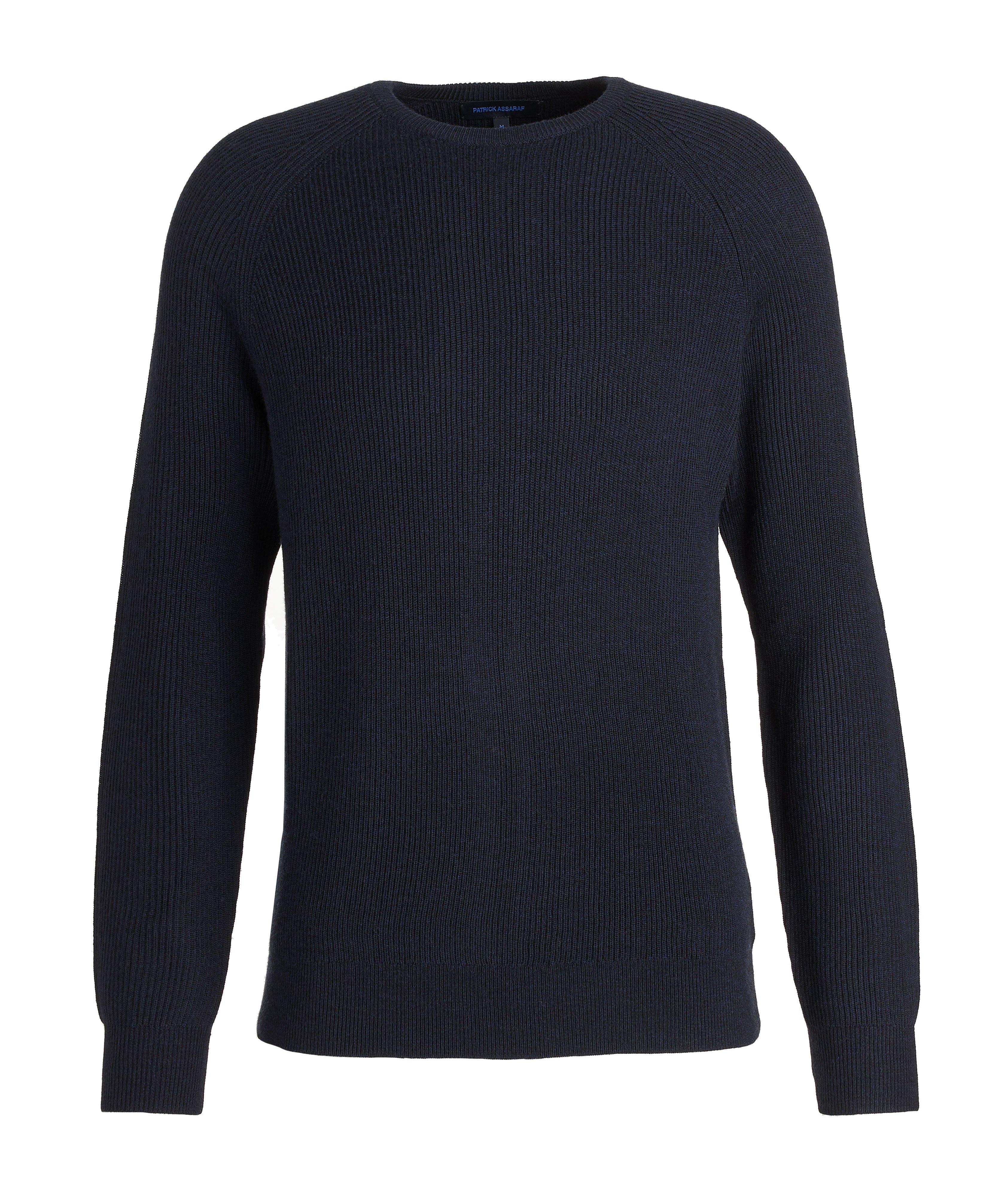 Patrick Assaraf Fine Merino Relax Polo Sweater- Snowflake