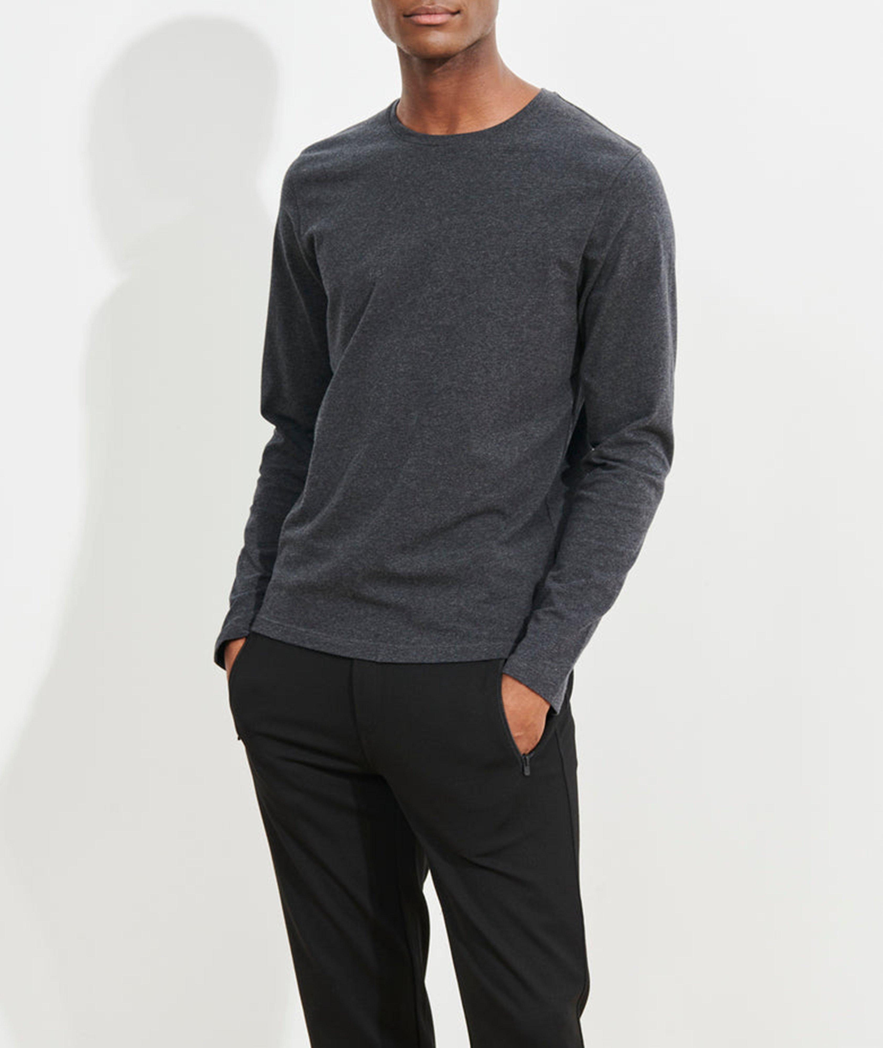 Long-Sleeve Stretch-Pima Cotton T-Shirt image 0