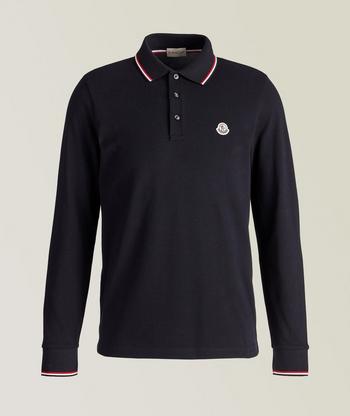 Moncler Long Sleeve Piqu Cotton Polo Sweaters Knits Harry Rosen