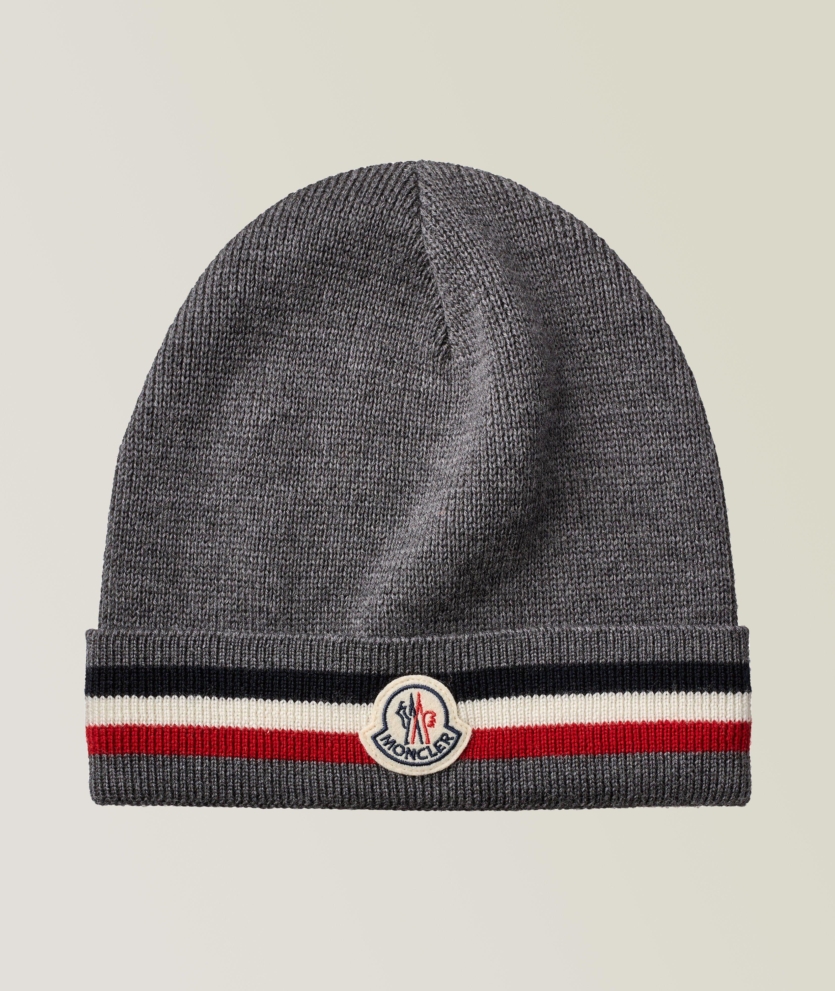 Moncler Tuque En Laine Avec Logo En Gris