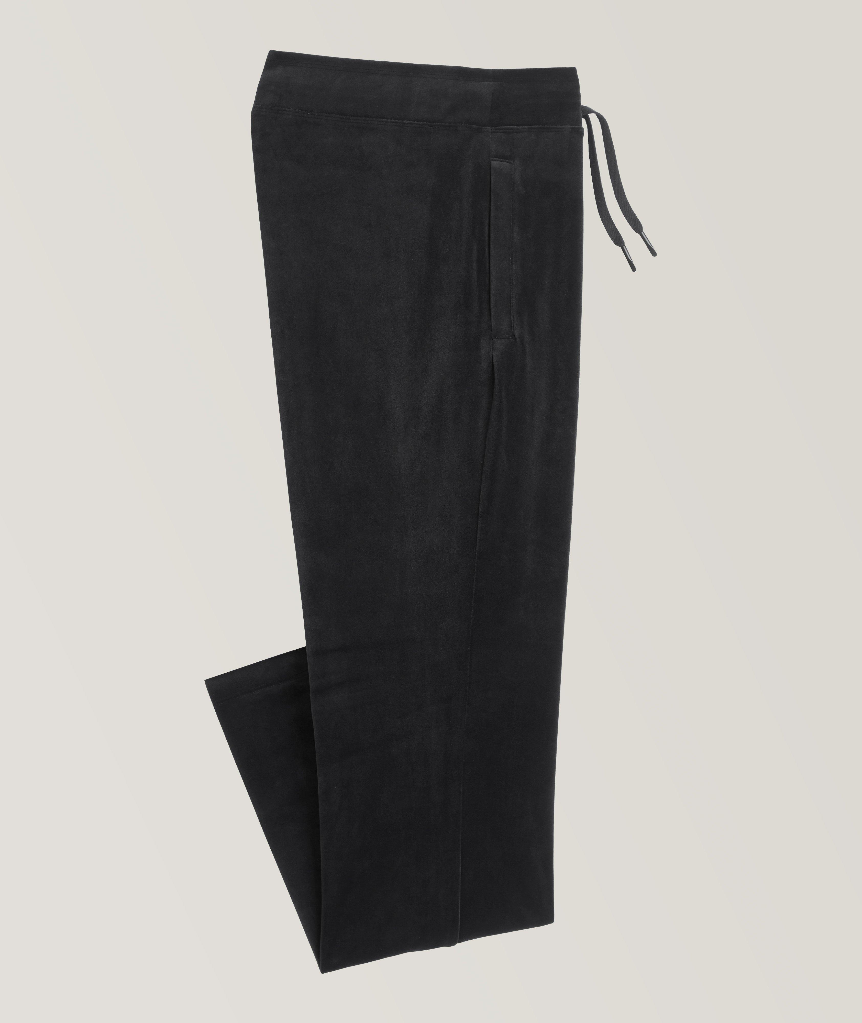Drawstring Velour Stretch Sweatpants image 0