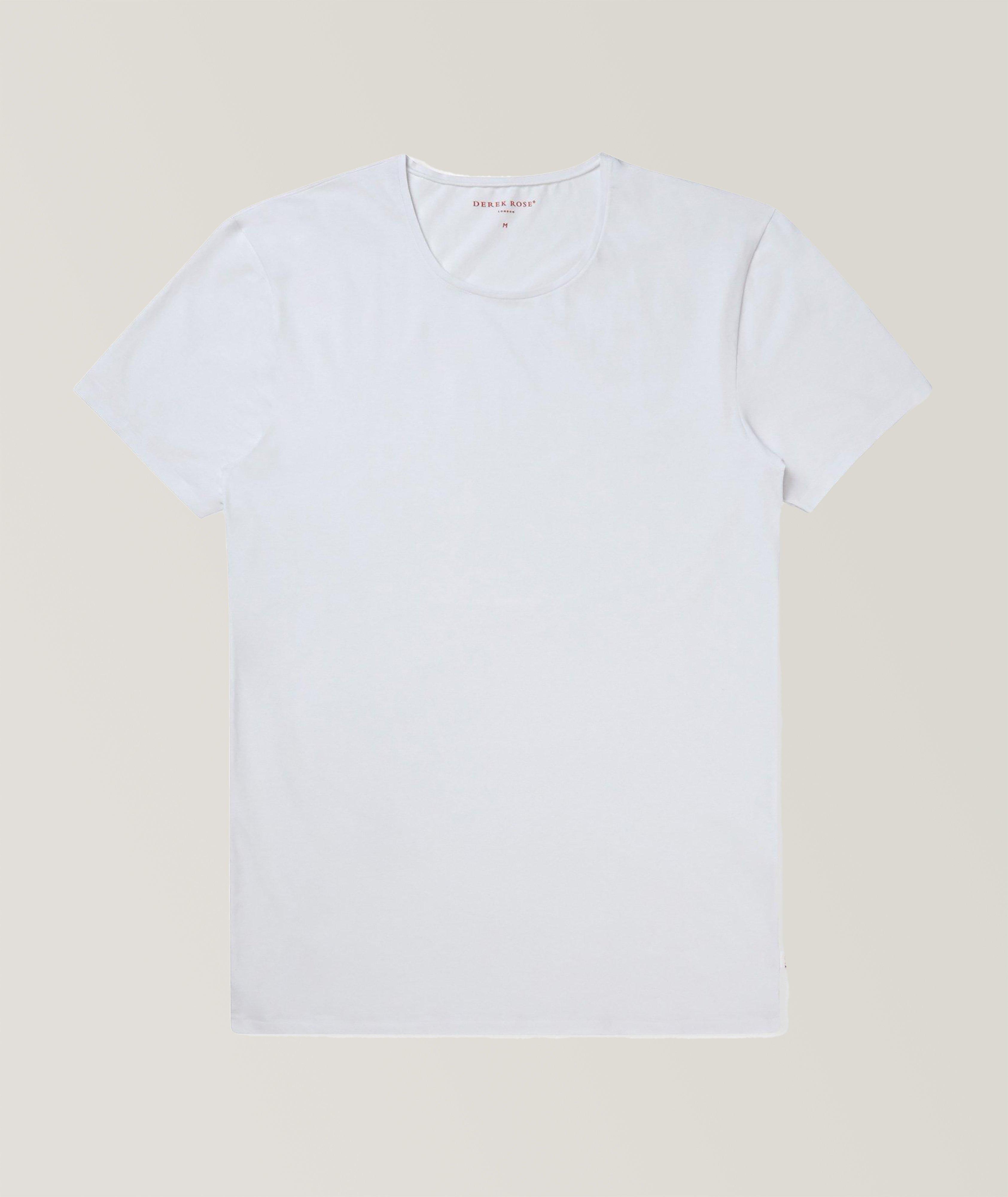 Derek Rose T-Shirt En Coton Extensible En Blanc , Taille Homme Moyen