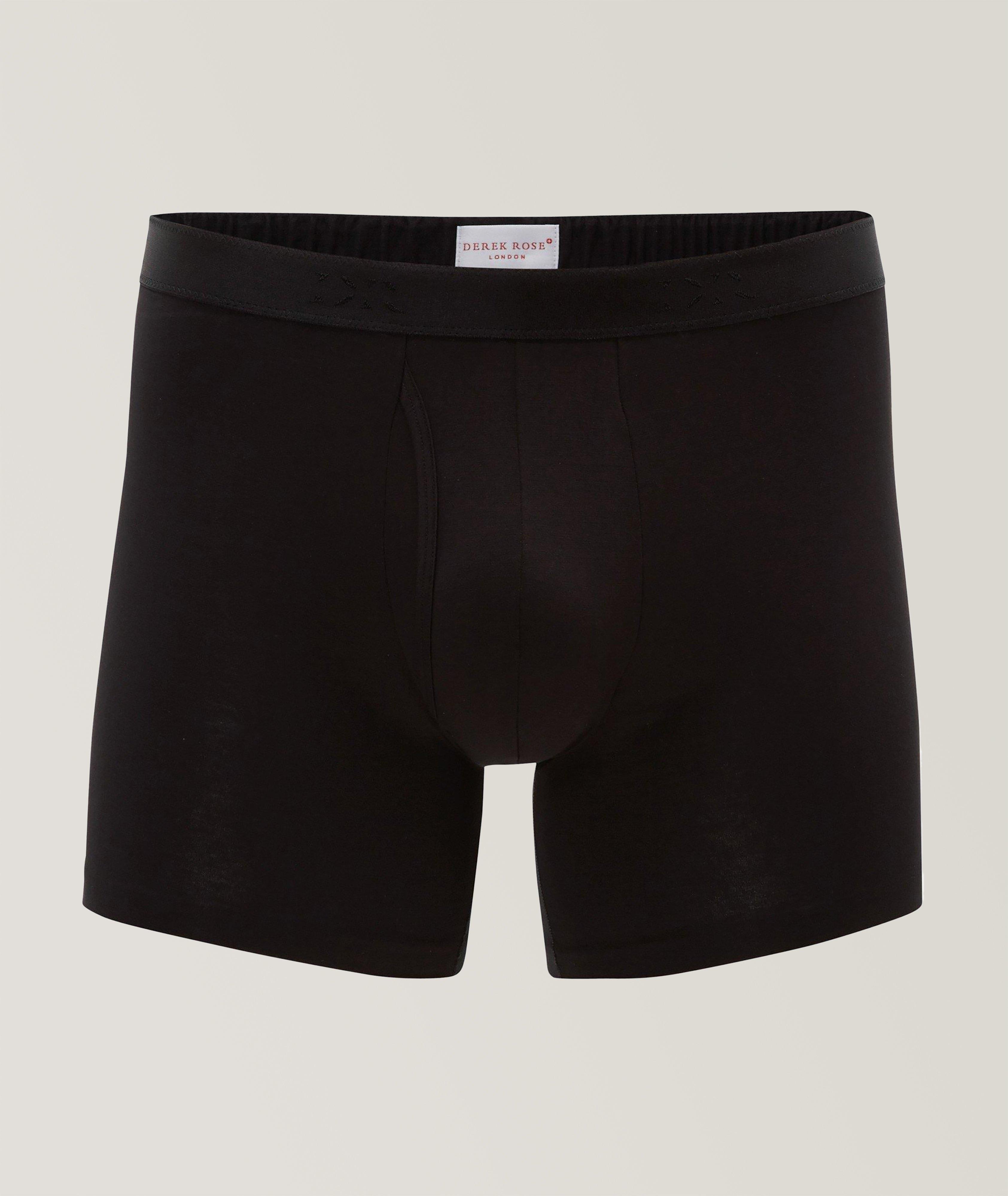 Derek Rose Caleçon Boxeur En Coton Extensible En Noir , Taille Homme Moyen