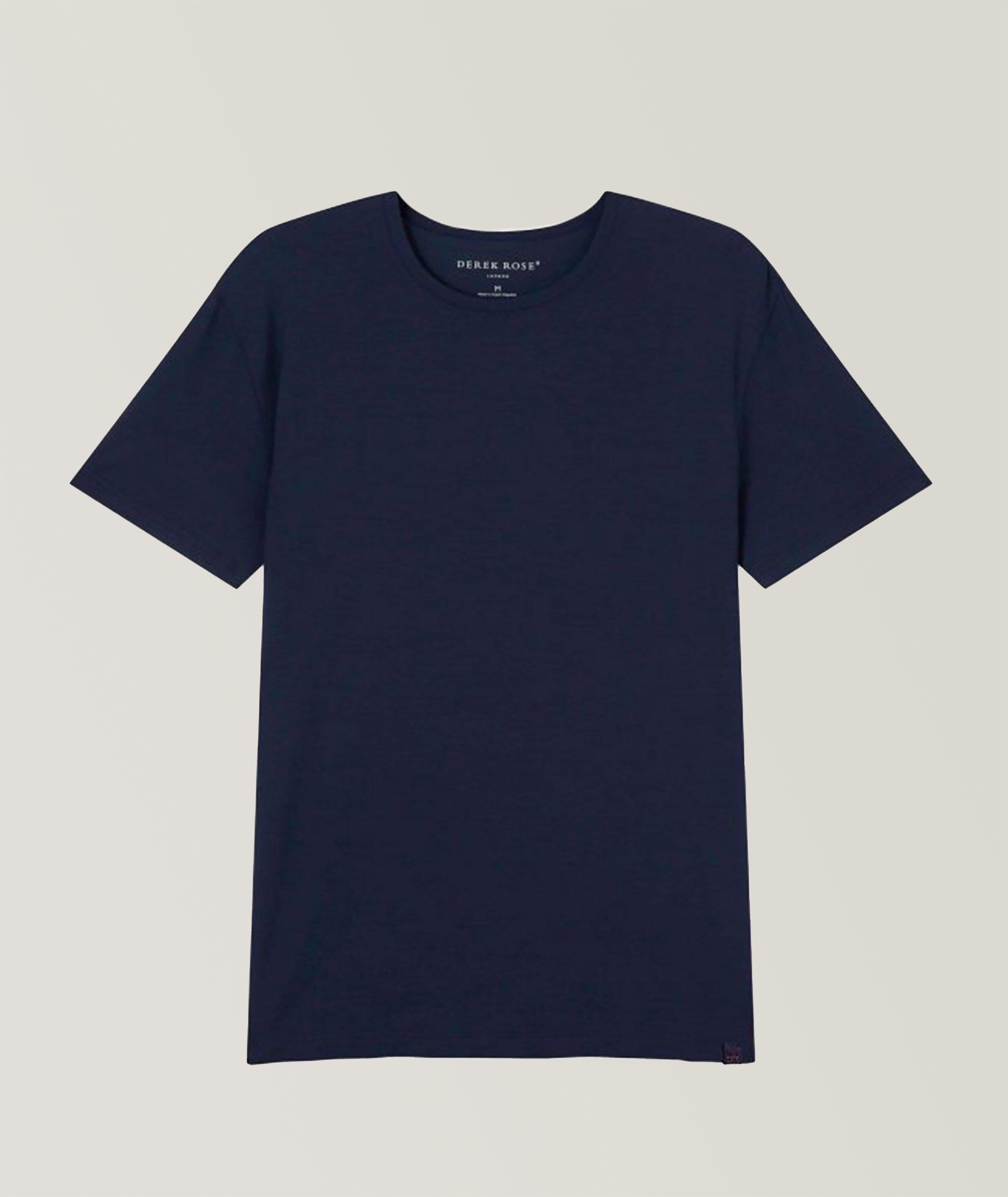 Derek Rose T-Shirt Basel En Micromodal En Bleu , Taille Homme TTG