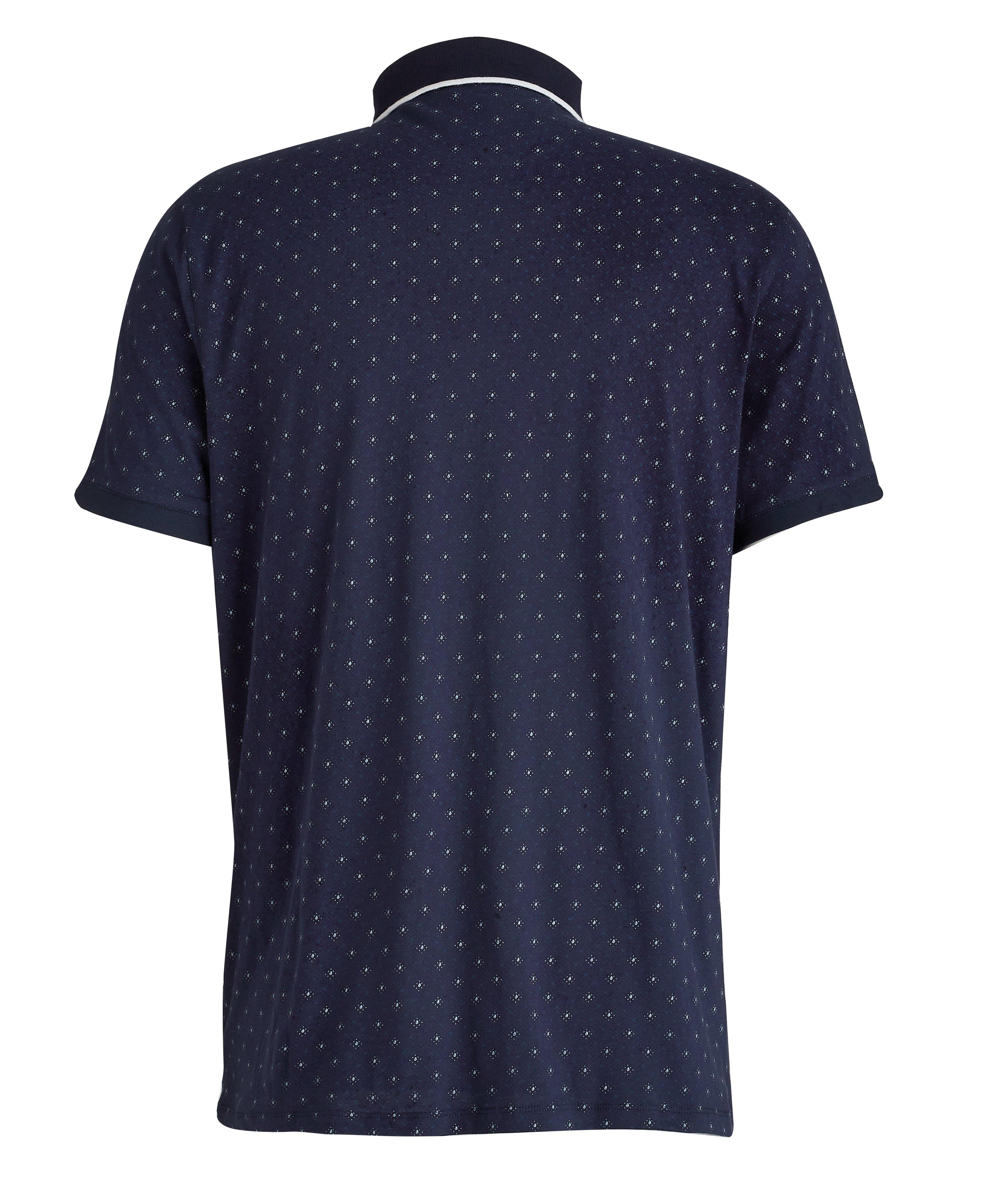 Printed Jersey Stretch-Cotton Pique Polo image 1