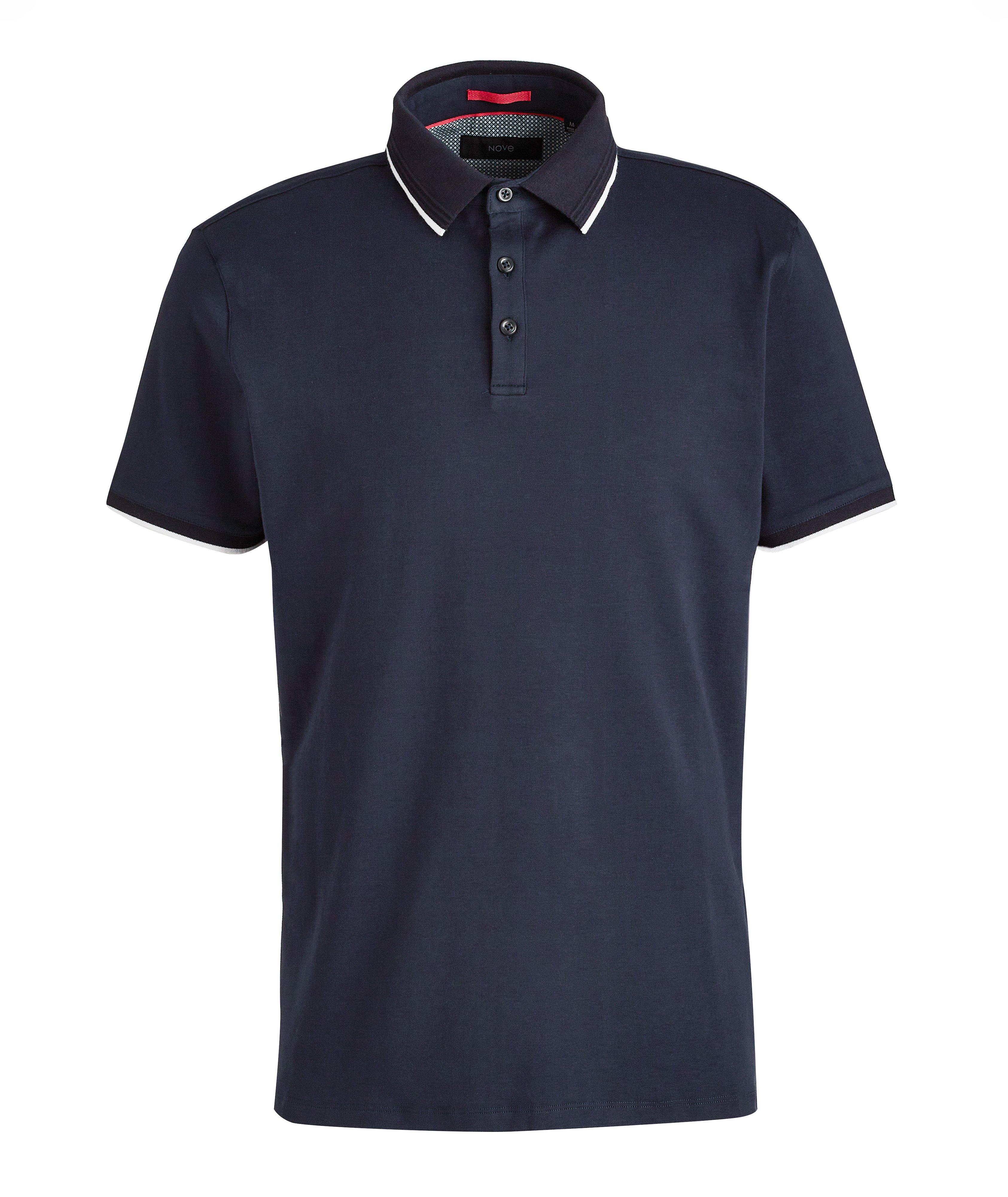 Piping Trim Stretch-Cotton Pique Polo  image 0