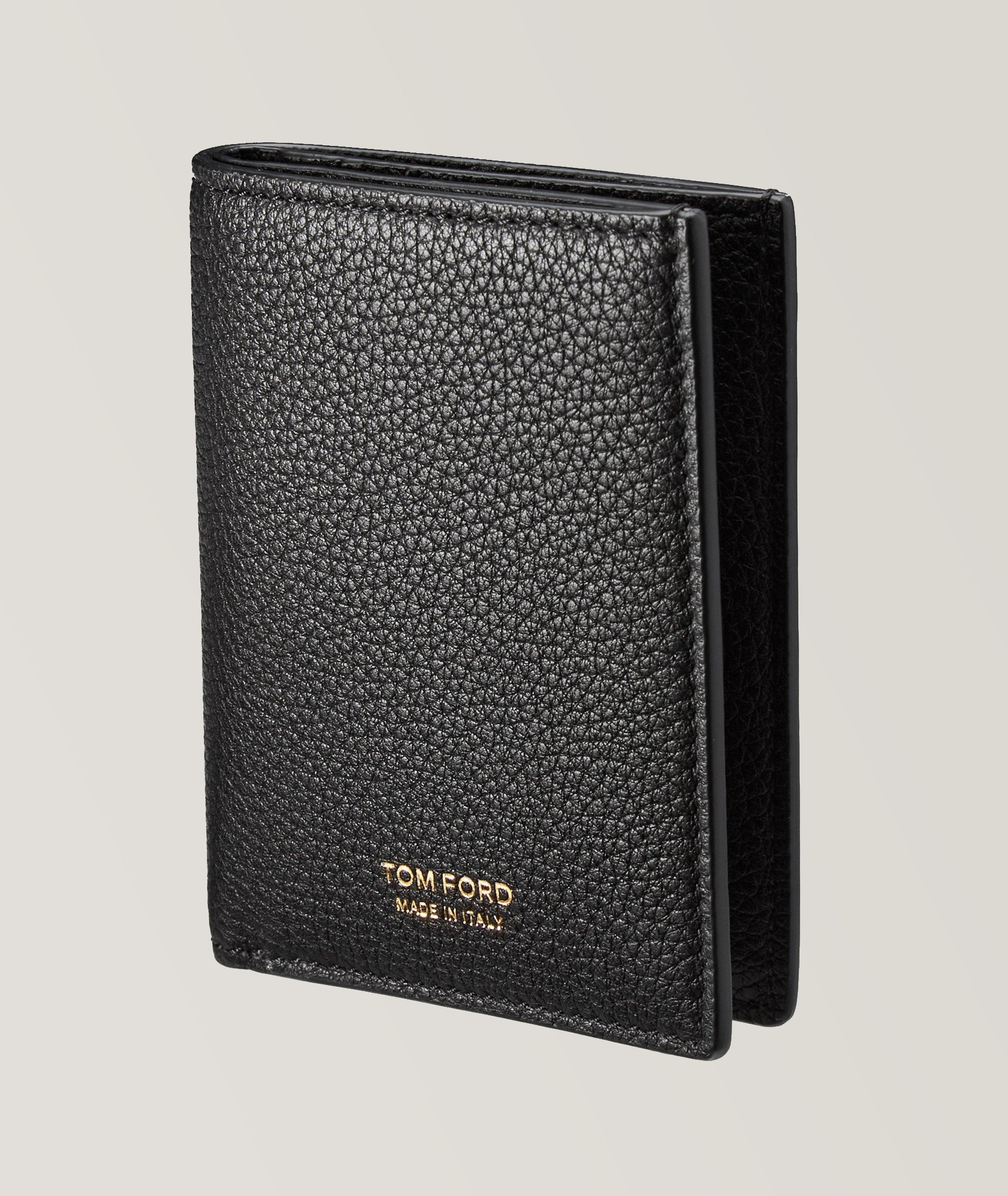 Logo Embossed Bi-Fold Leather Wallet