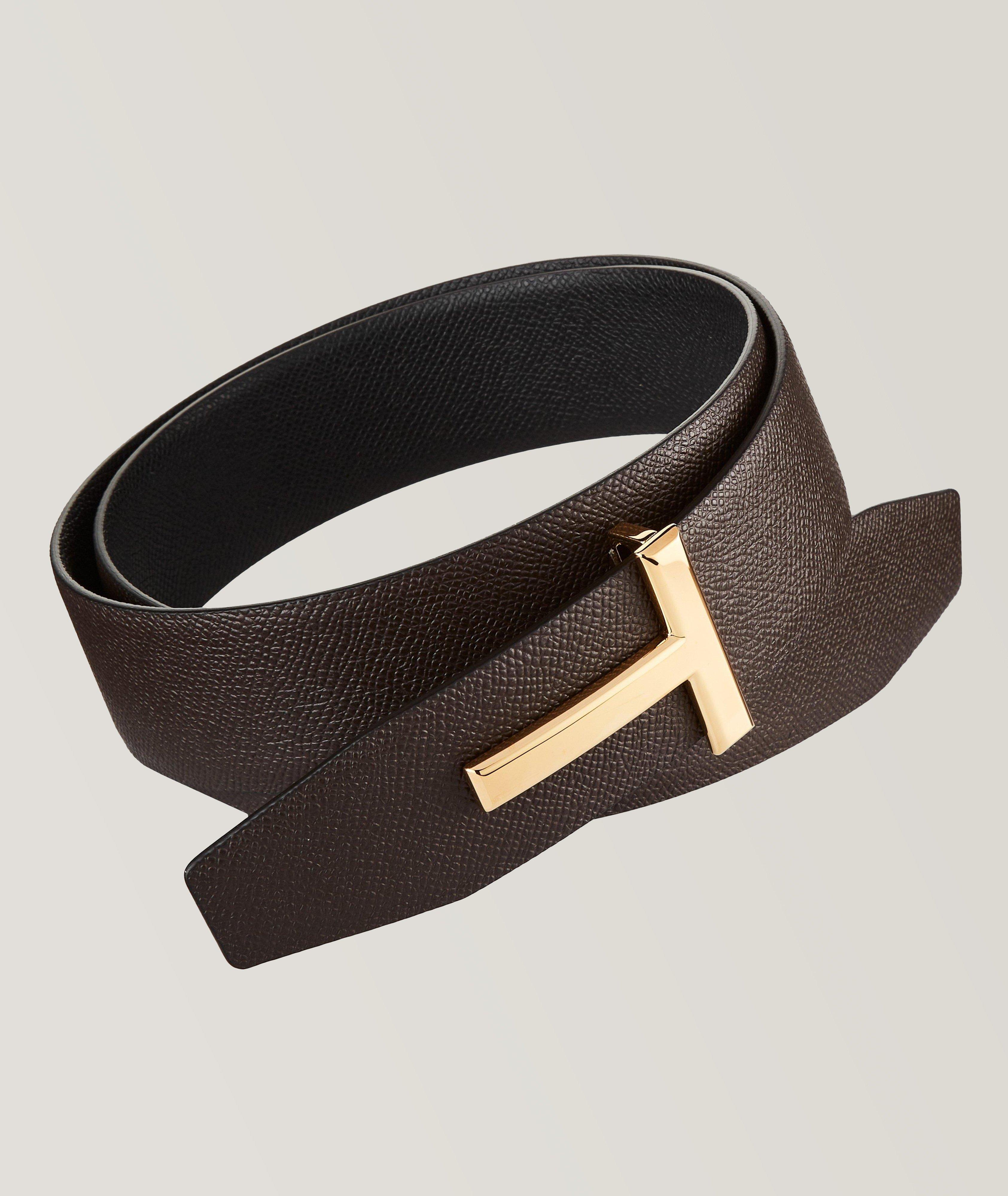 Reversible T-Buckle Leather Belt