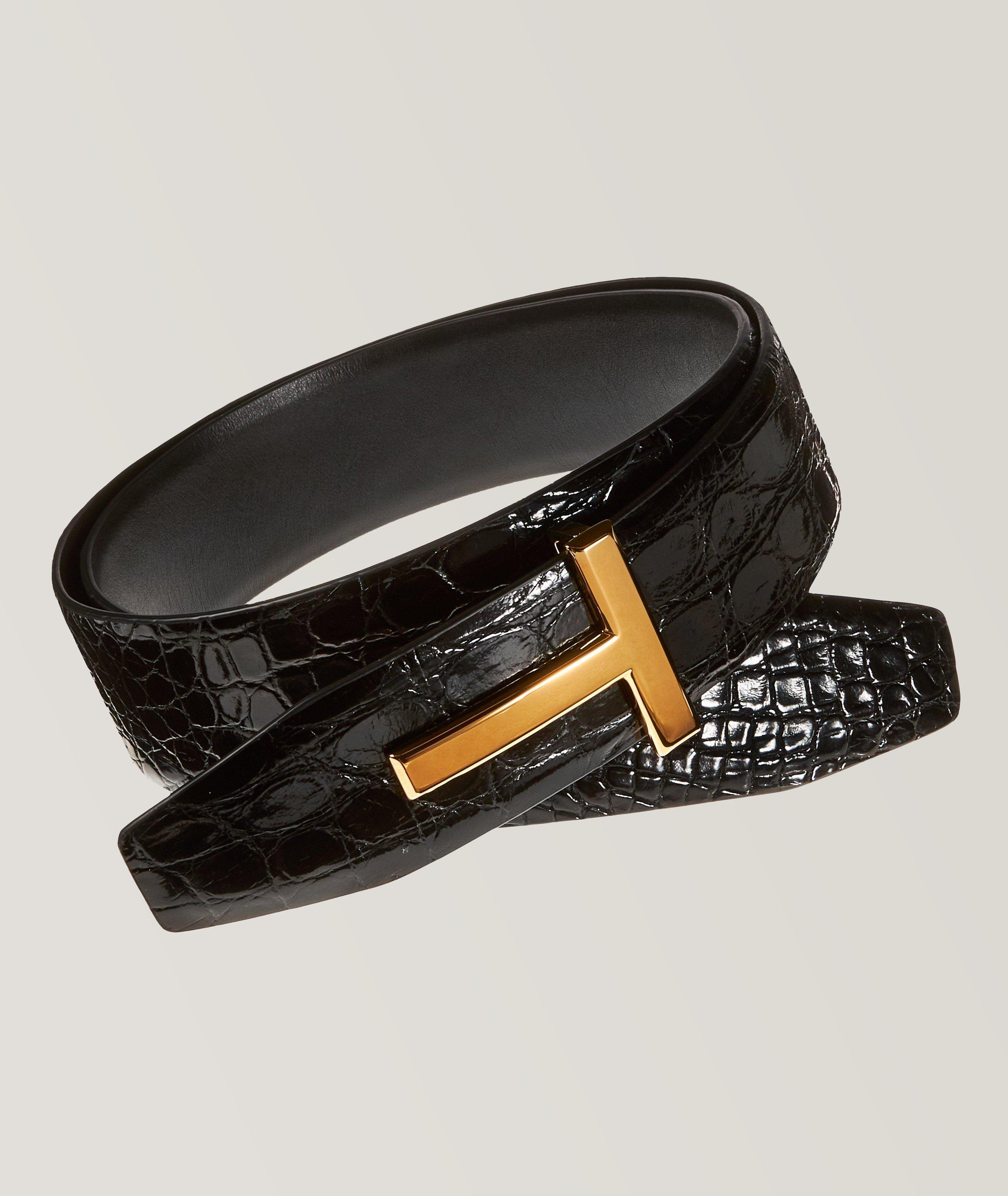 Reversible Crocodile Leather Belt