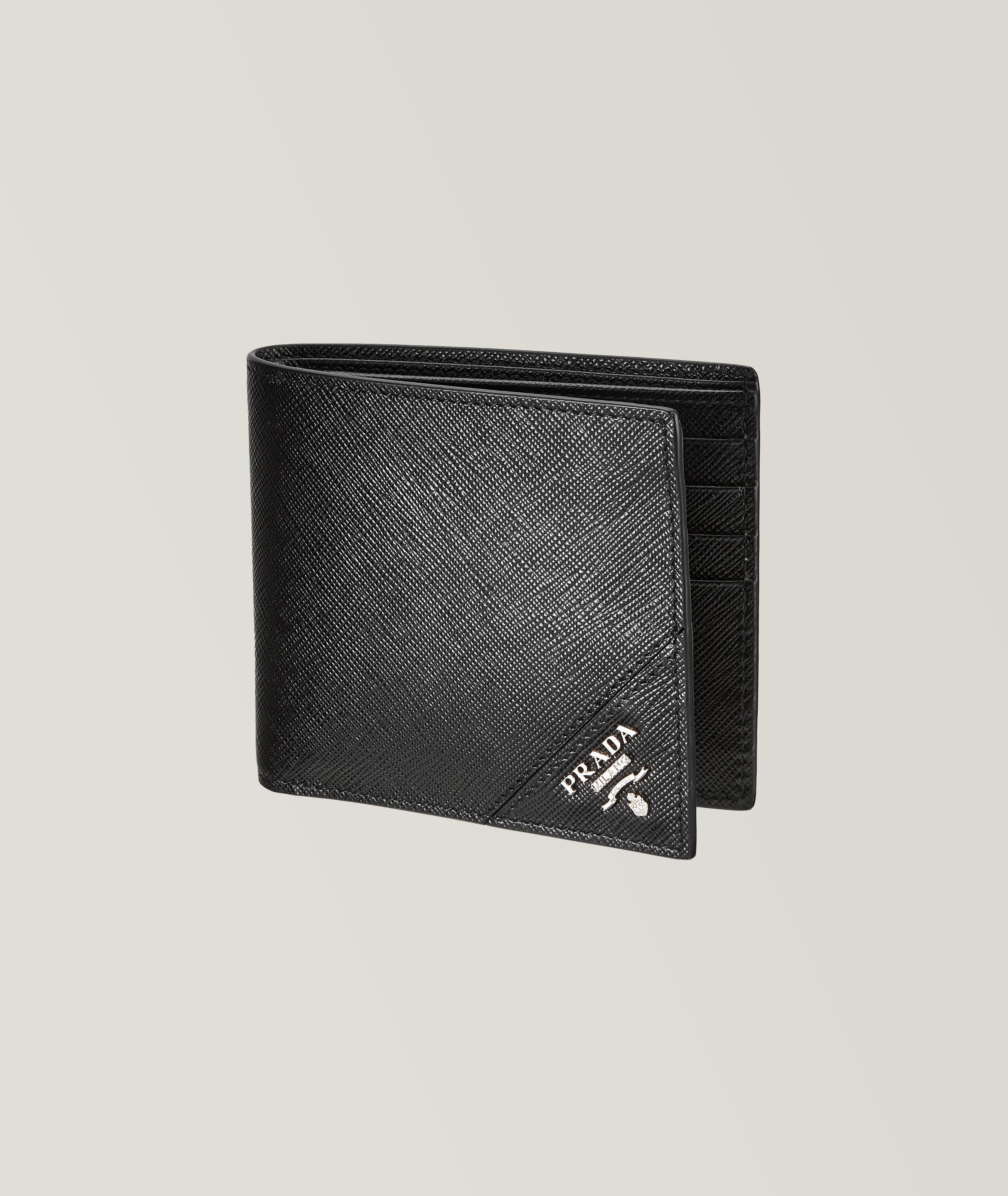 Saffiano Leather Emblem Bifold Wallet