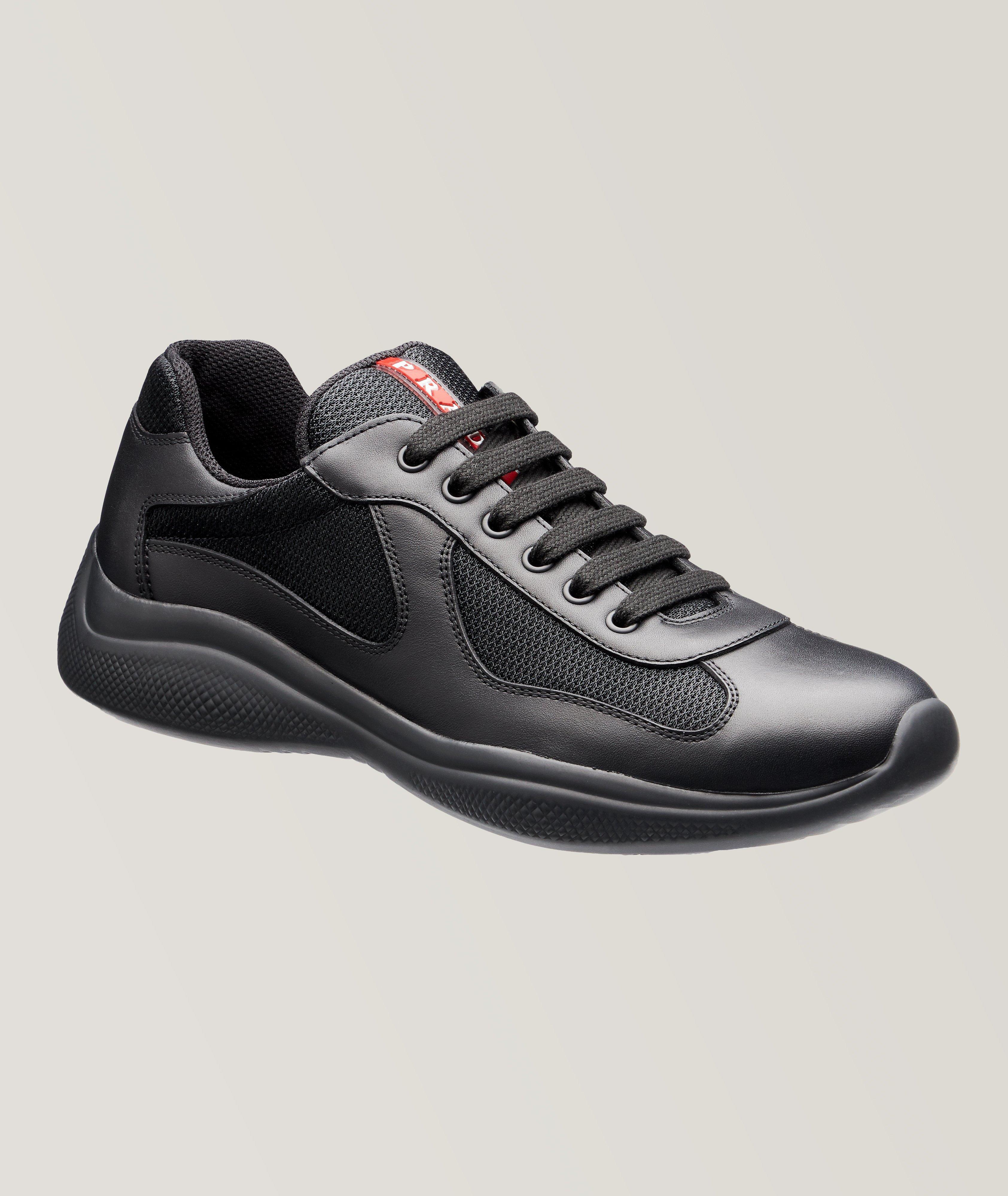 Prada Chaussure Sport New America’S Cup En Cuir Verni En Noir , Taille Homme 12